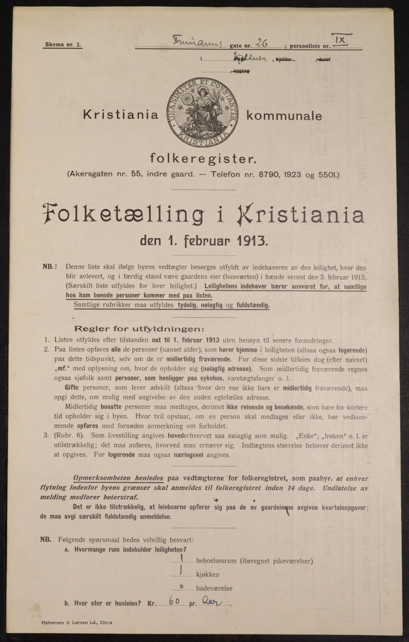 OBA, Municipal Census 1913 for Kristiania, 1913, p. 27203