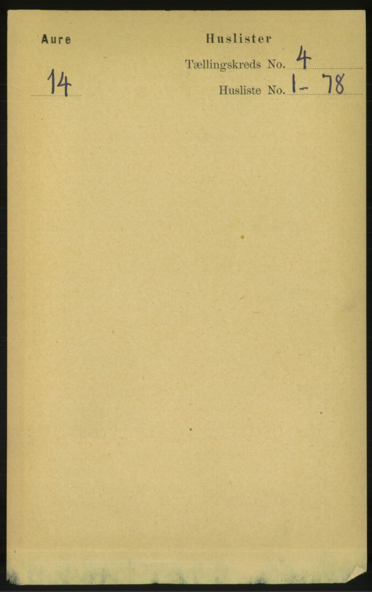 RA, 1891 census for 1569 Aure, 1891, p. 1931