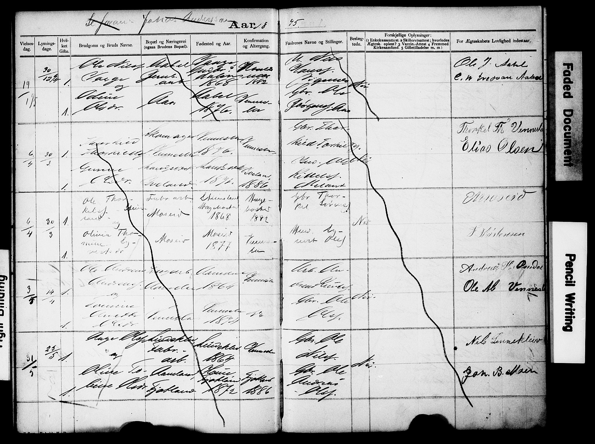 Vennesla sokneprestkontor, AV/SAK-1111-0045/J/L0032/0004: Banns register no. II 5 2, 1892-1917, p. 14