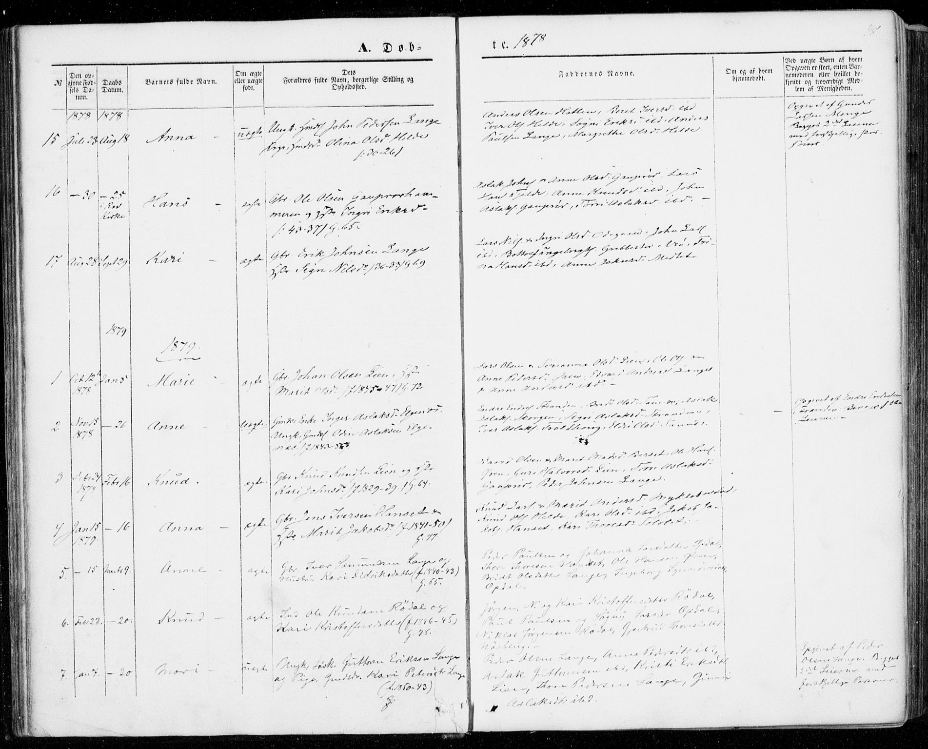 Ministerialprotokoller, klokkerbøker og fødselsregistre - Møre og Romsdal, SAT/A-1454/554/L0643: Parish register (official) no. 554A01, 1846-1879, p. 48