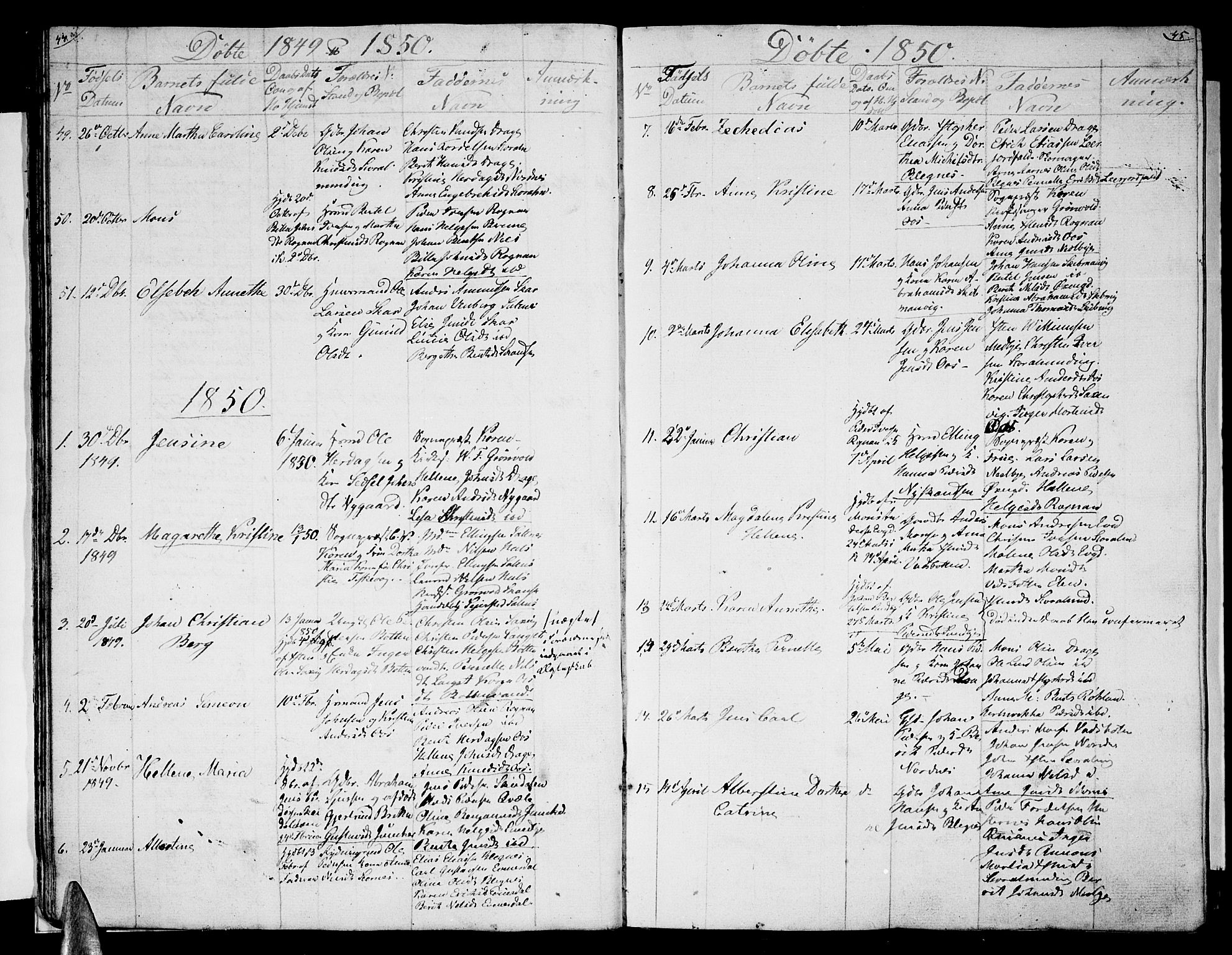 Ministerialprotokoller, klokkerbøker og fødselsregistre - Nordland, AV/SAT-A-1459/847/L0677: Parish register (copy) no. 847C05, 1842-1853, p. 44-45
