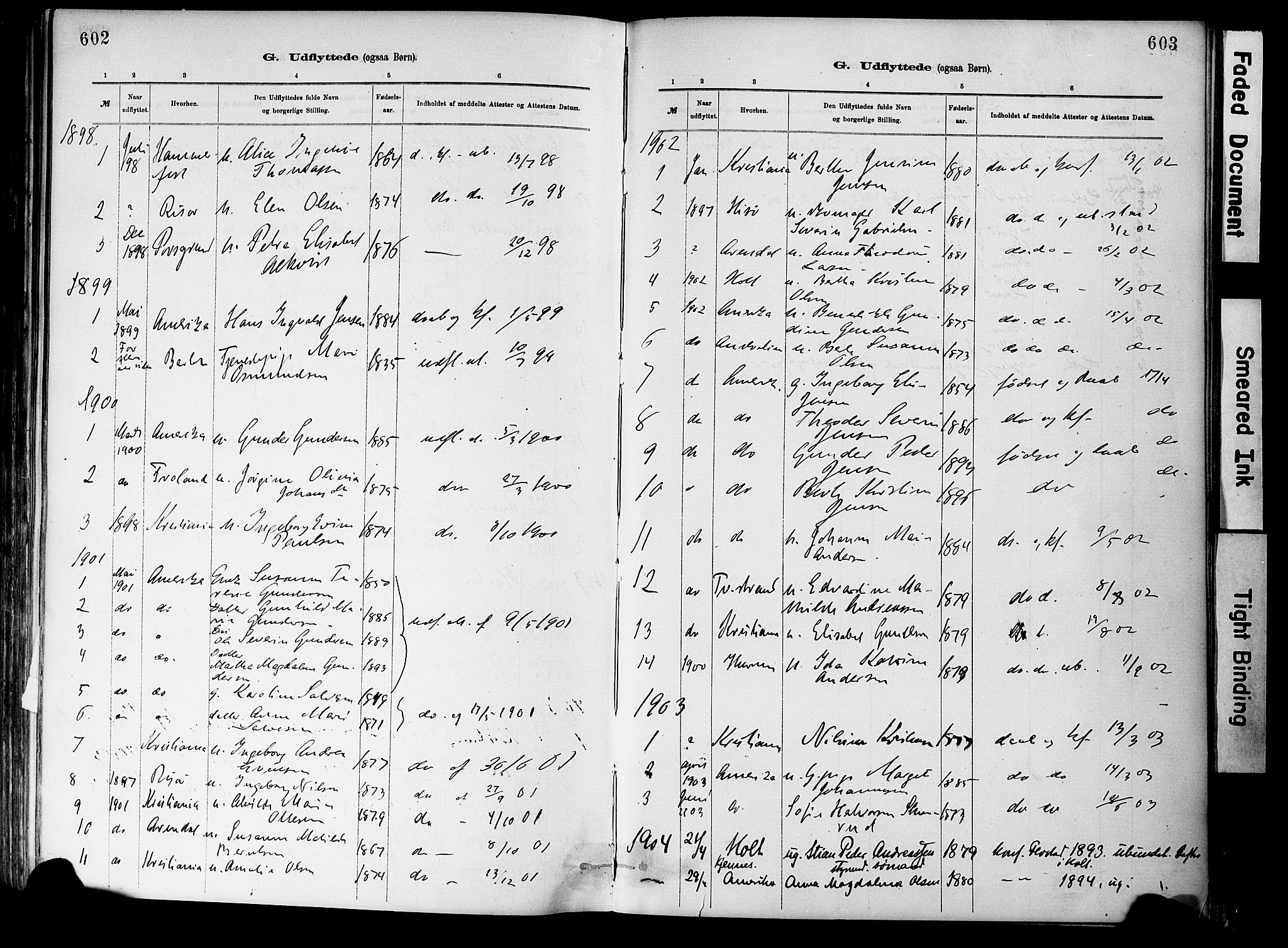 Dypvåg sokneprestkontor, AV/SAK-1111-0007/F/Fa/Fab/L0001: Parish register (official) no. A 1, 1885-1912, p. 602-603