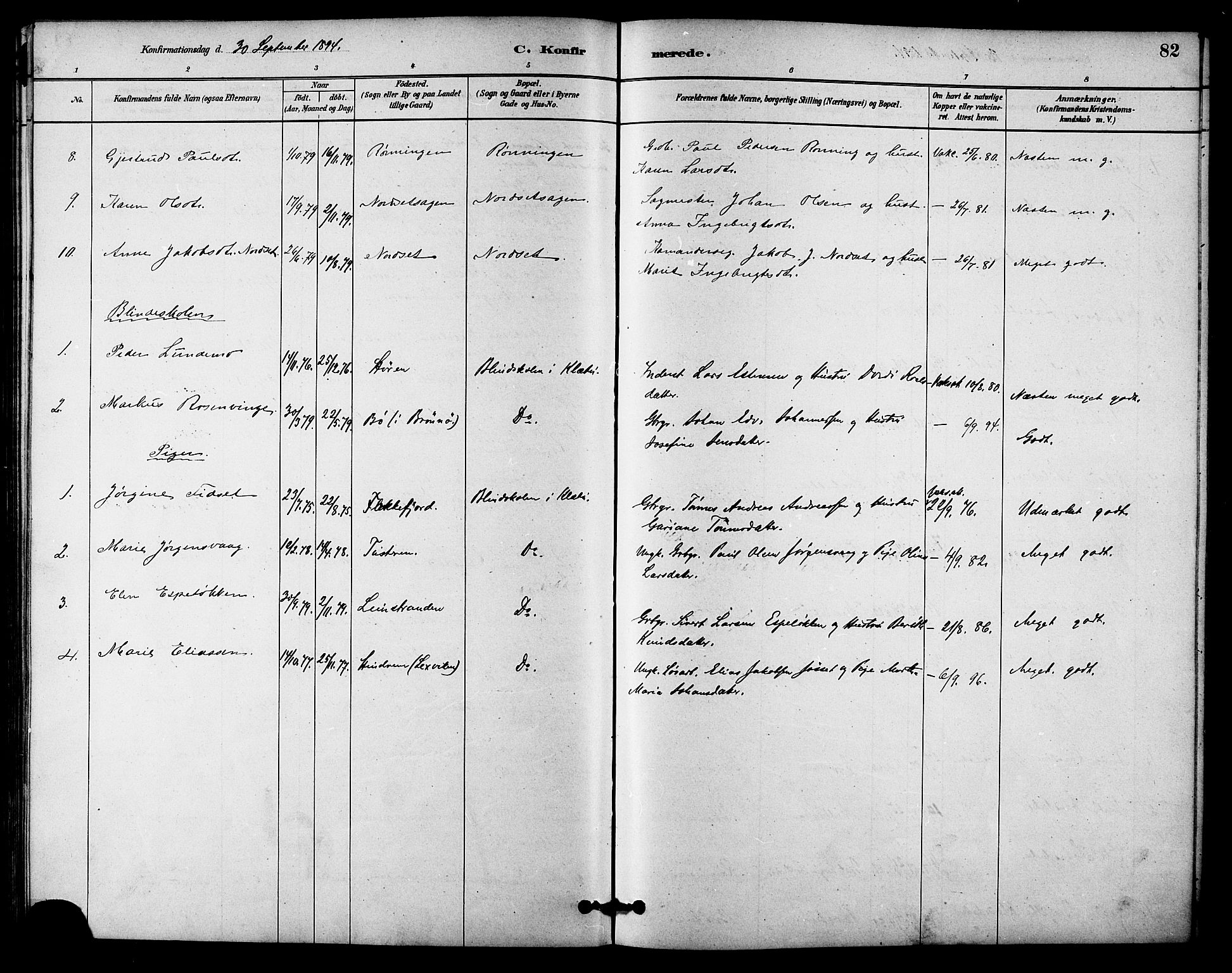 Ministerialprotokoller, klokkerbøker og fødselsregistre - Sør-Trøndelag, AV/SAT-A-1456/618/L0444: Parish register (official) no. 618A07, 1880-1898, p. 82