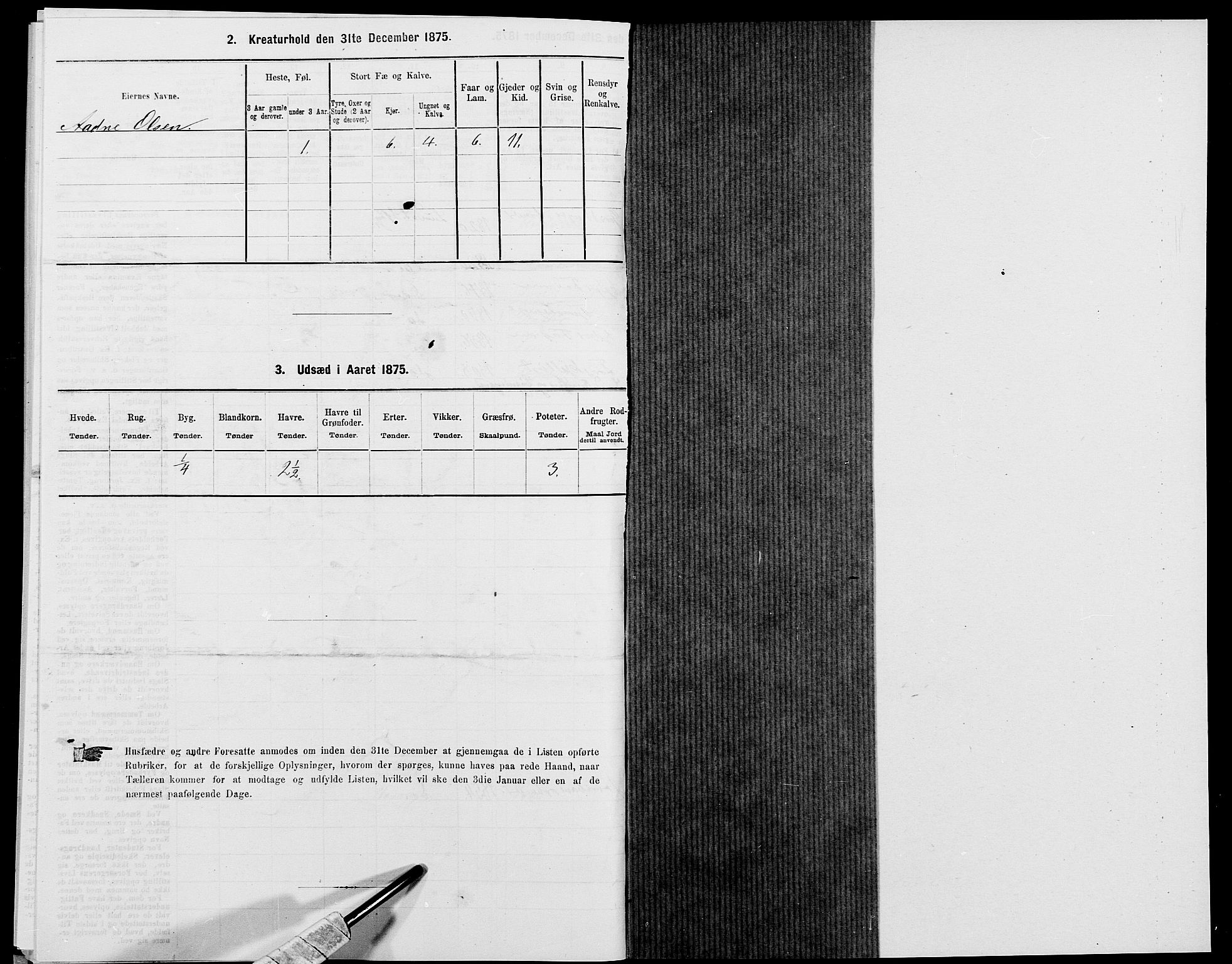 SAK, 1875 census for 1046P Sirdal, 1875, p. 574