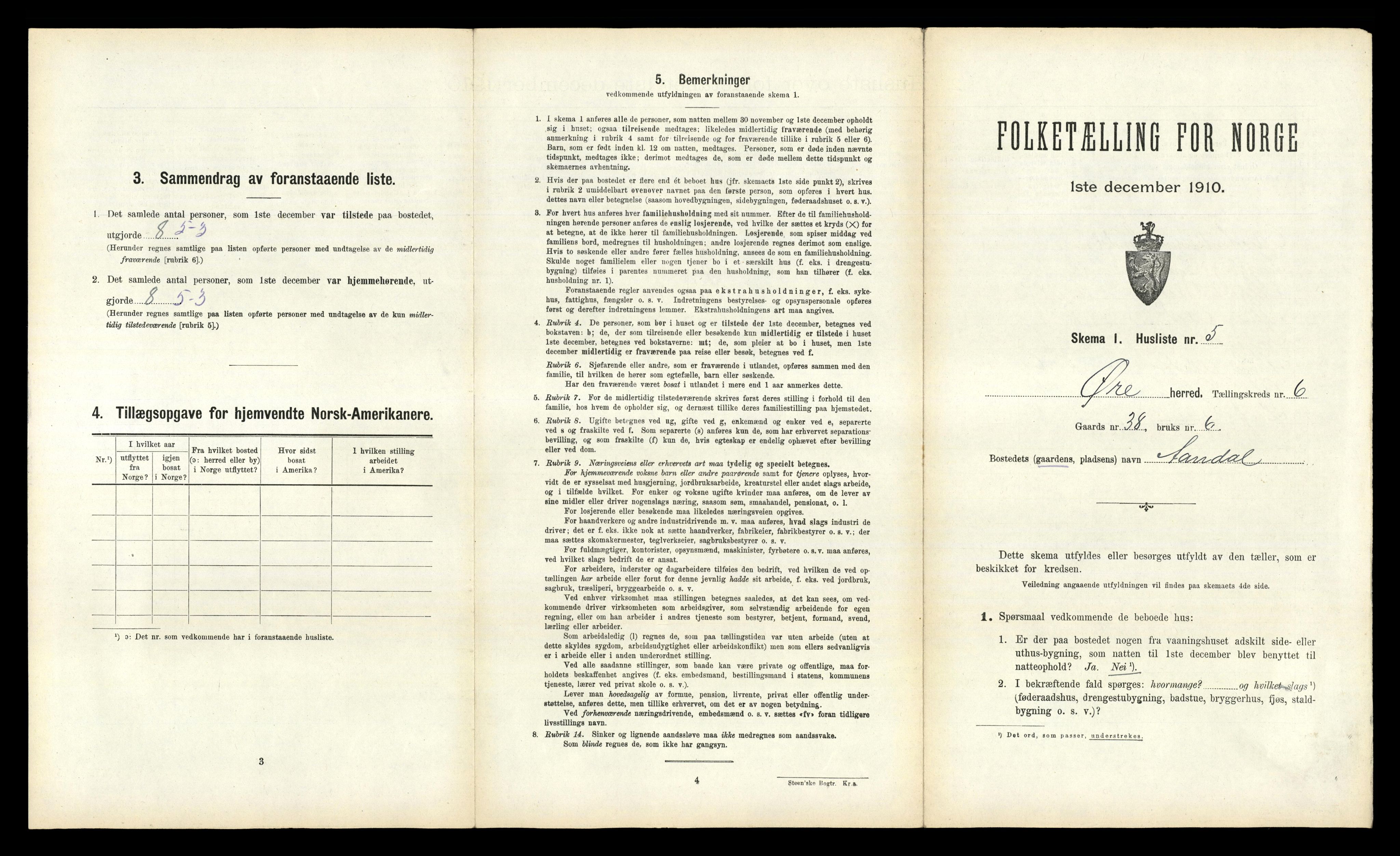 RA, 1910 census for Øre, 1910, p. 507