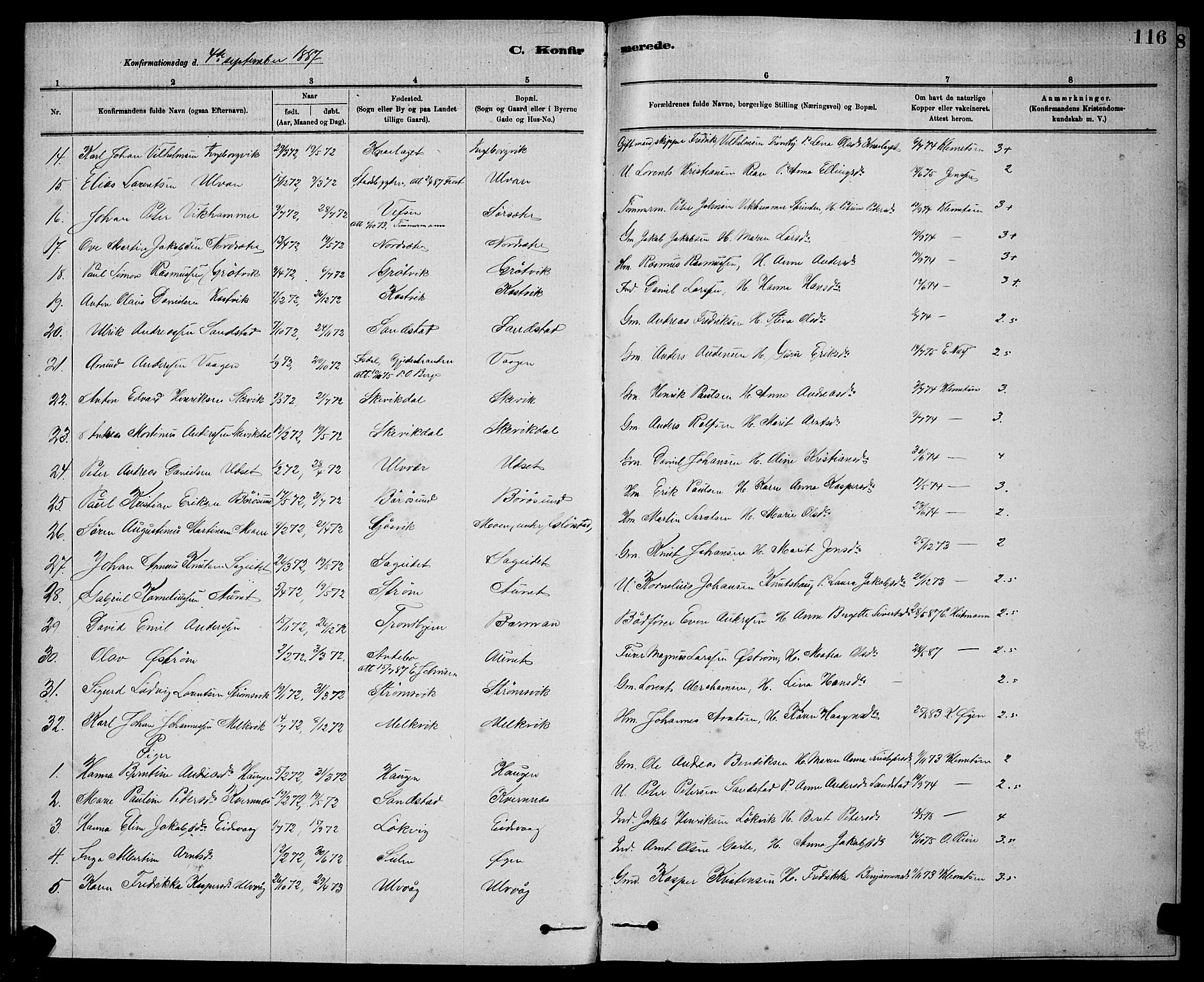 Ministerialprotokoller, klokkerbøker og fødselsregistre - Sør-Trøndelag, AV/SAT-A-1456/637/L0562: Parish register (copy) no. 637C03, 1883-1898, p. 116