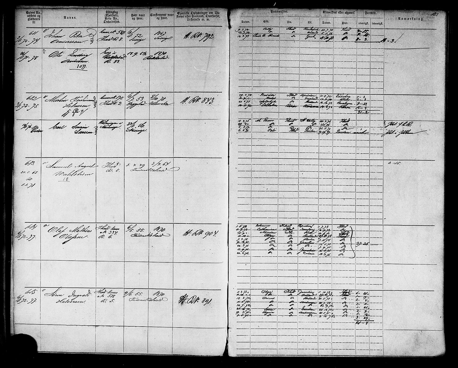 Halden mønstringskontor, AV/SAO-A-10569a/F/Fc/Fca/L0004: Annotasjonsrulle, 1868-1875, p. 127