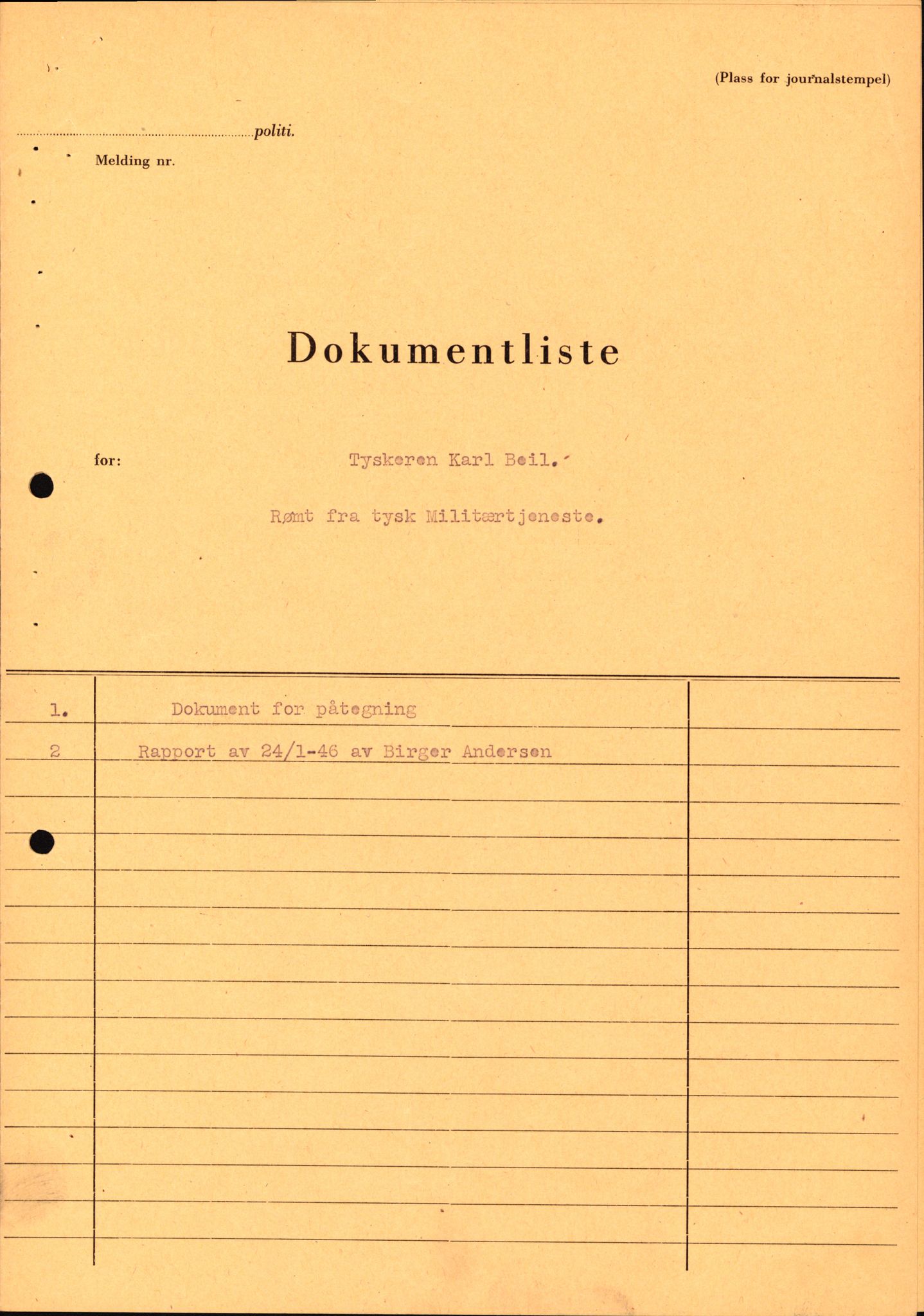 Forsvaret, Forsvarets overkommando II, AV/RA-RAFA-3915/D/Db/L0002: CI Questionaires. Tyske okkupasjonsstyrker i Norge. Tyskere., 1945-1946, p. 500