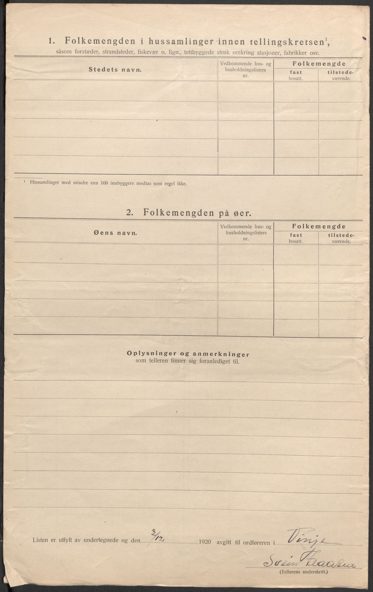 SAKO, 1920 census for Vinje, 1920, p. 42