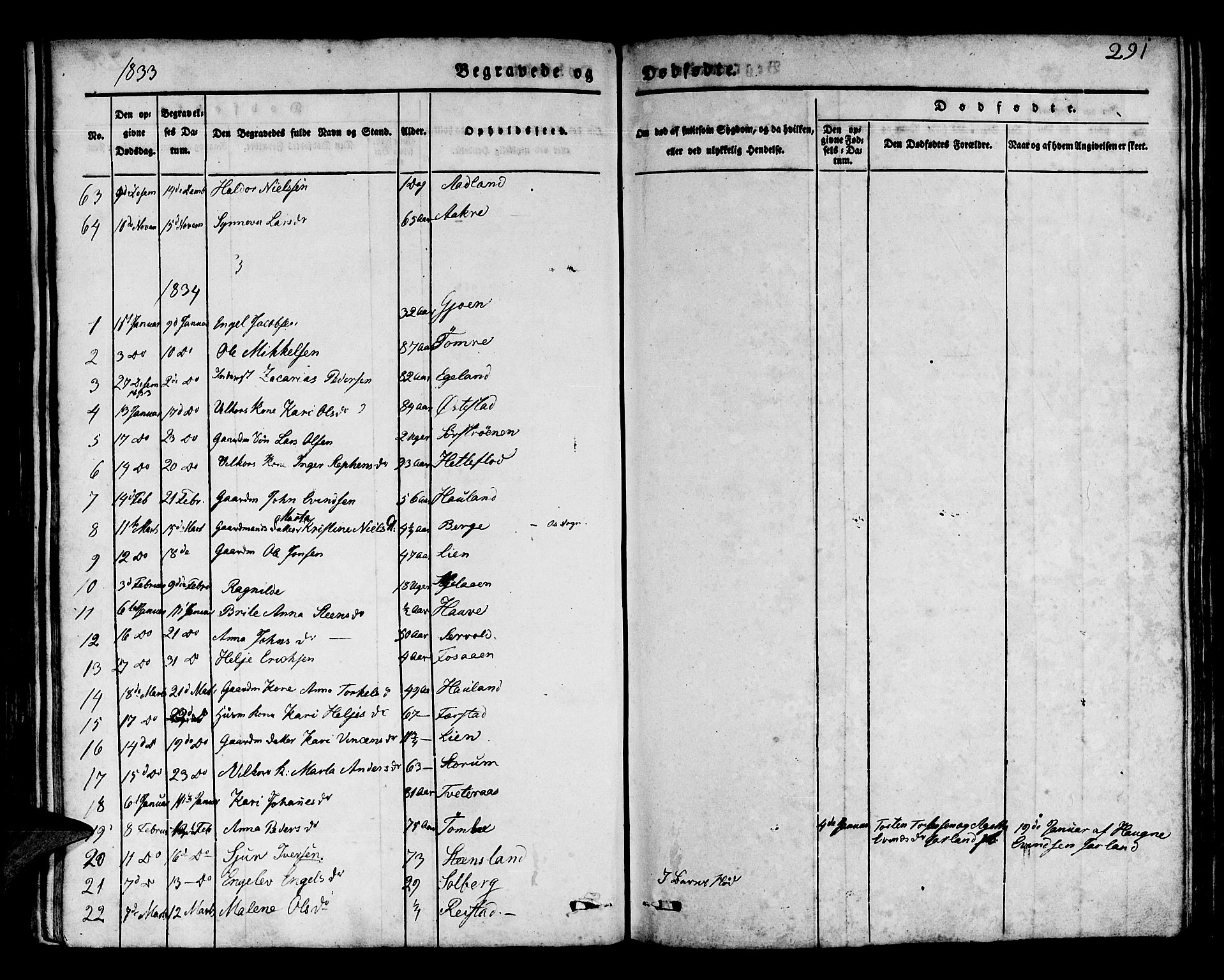 Os sokneprestembete, AV/SAB-A-99929: Parish register (official) no. A 14, 1826-1839, p. 291