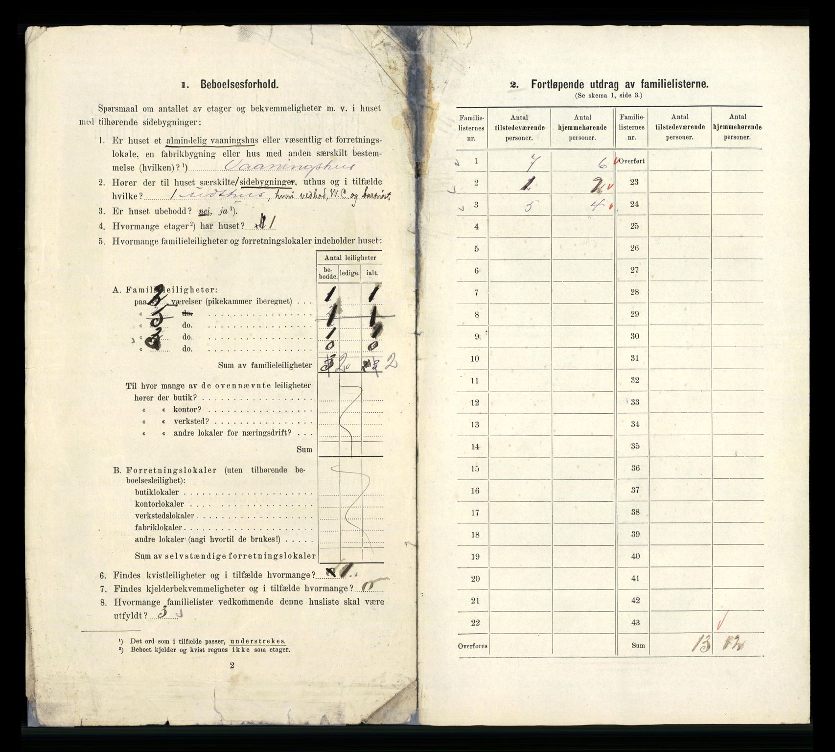 RA, 1910 census for Florø, 1910, p. 22