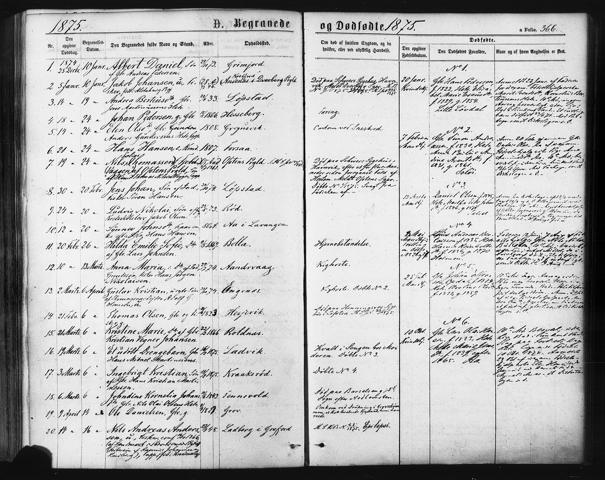 Ibestad sokneprestembete, SATØ/S-0077/H/Ha/Haa/L0010kirke: Parish register (official) no. 10, 1869-1879, p. 366