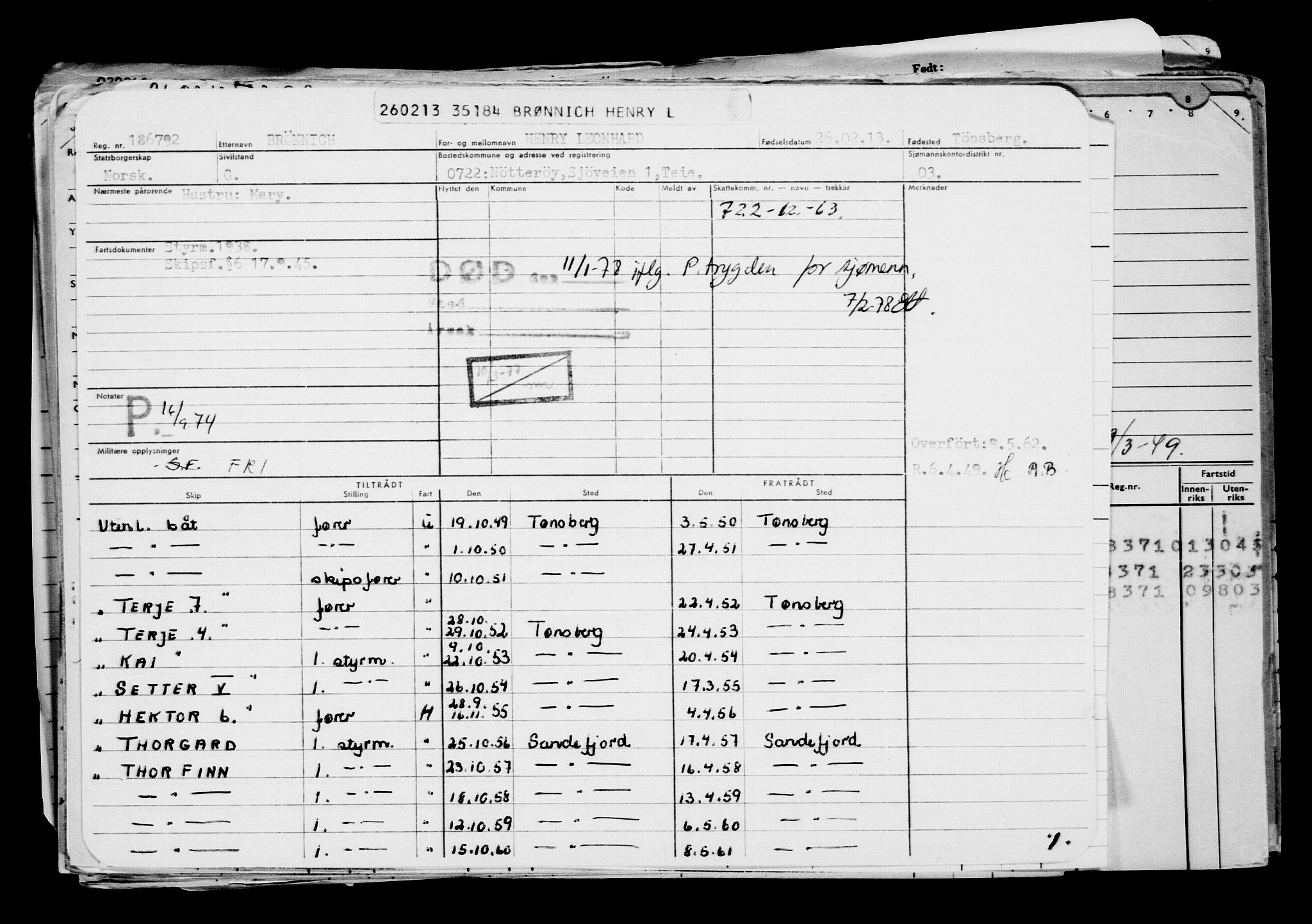 Direktoratet for sjømenn, RA/S-3545/G/Gb/L0110: Hovedkort, 1913, p. 753