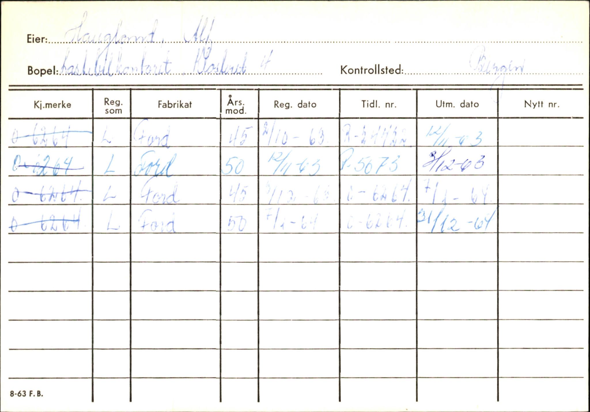 Statens vegvesen, Hordaland vegkontor, AV/SAB-A-5201/2/Hb/L0013: O-eierkort H, 1920-1971, p. 7