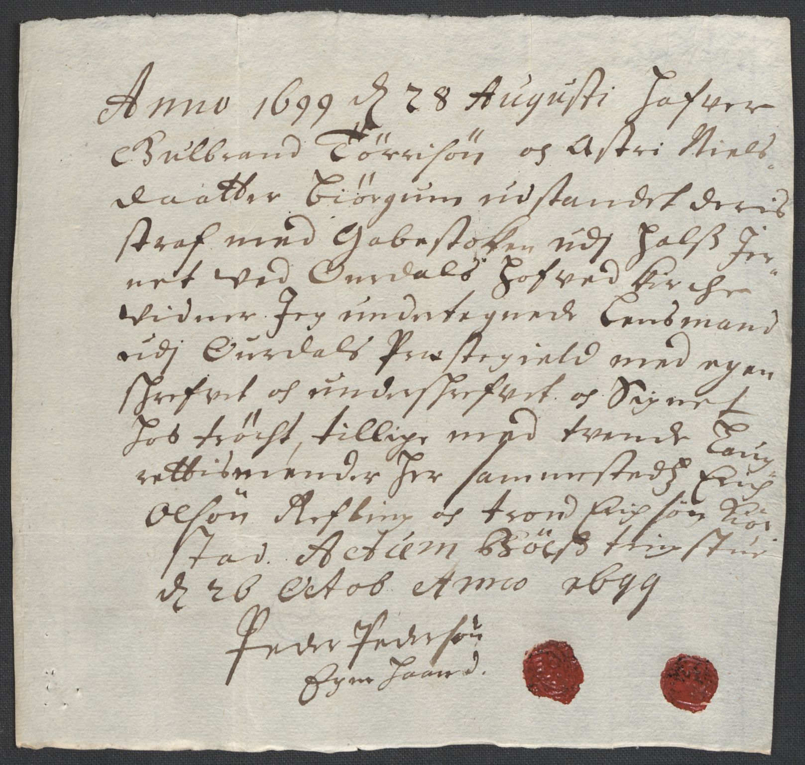 Rentekammeret inntil 1814, Reviderte regnskaper, Fogderegnskap, AV/RA-EA-4092/R18/L1297: Fogderegnskap Hadeland, Toten og Valdres, 1699, p. 322