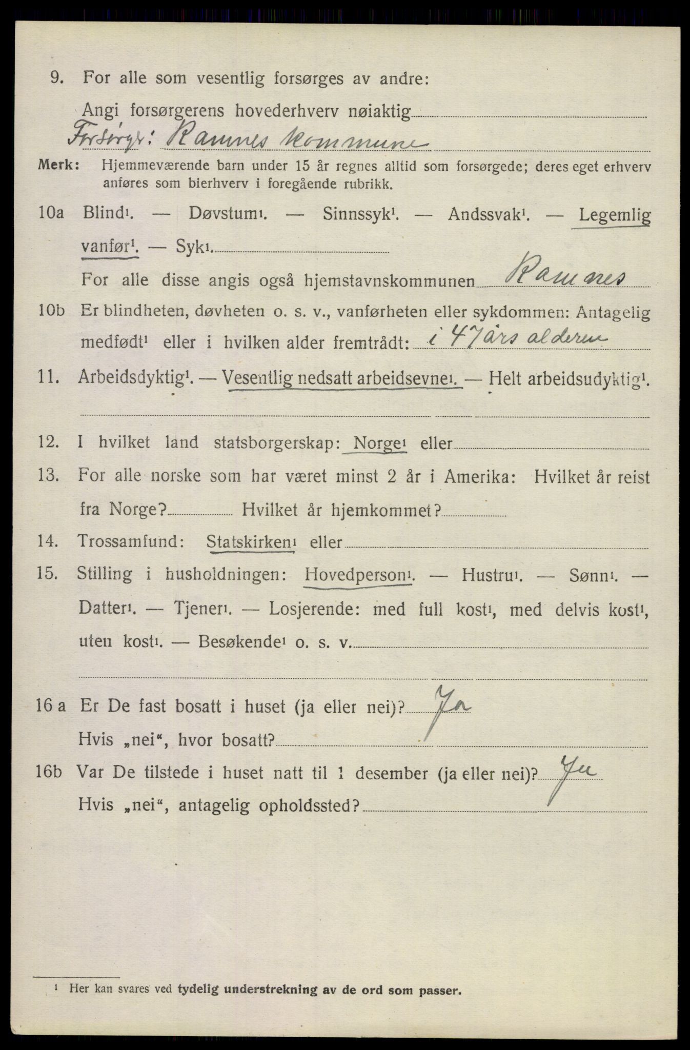 SAKO, 1920 census for Ramnes, 1920, p. 4297
