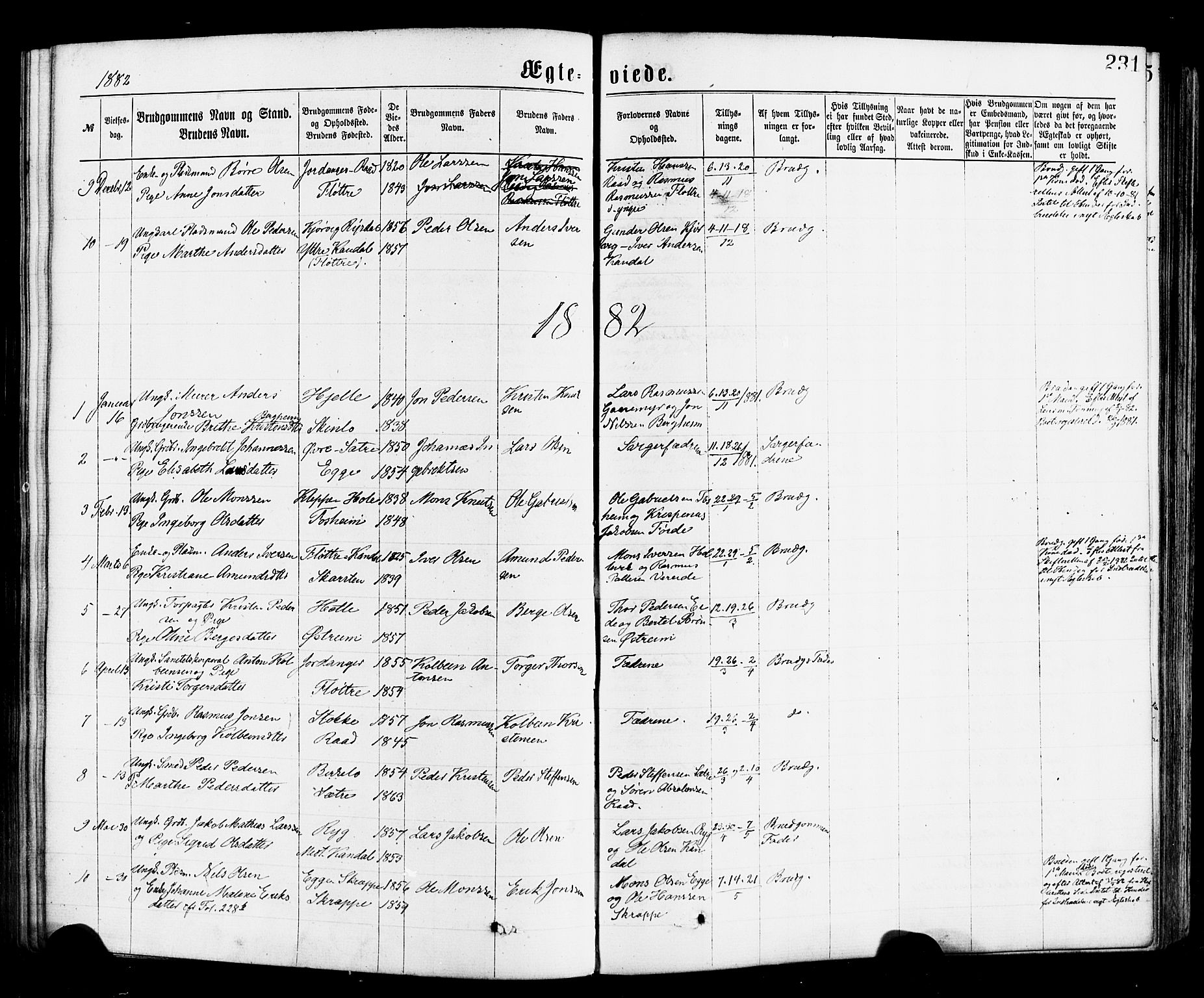 Gloppen sokneprestembete, AV/SAB-A-80101/H/Haa/Haac/L0001: Parish register (official) no. C 1, 1871-1886, p. 231