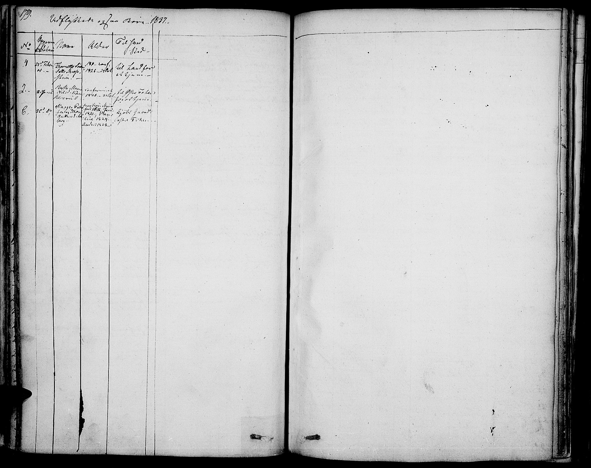 Vestre Toten prestekontor, SAH/PREST-108/H/Ha/Haa/L0002: Parish register (official) no. 2, 1825-1837, p. 179