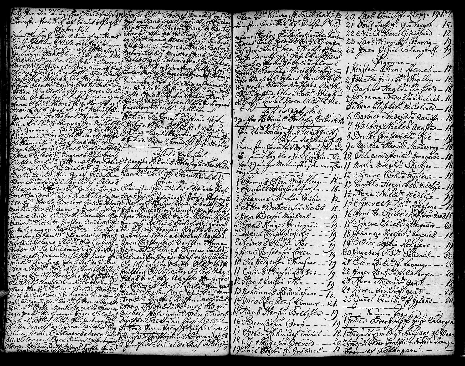 Ibestad sokneprestembete, AV/SATØ-S-0077/H/Ha/Hab/L0001klokker: Parish register (copy) no. 1, 1776-1808, p. 136-137