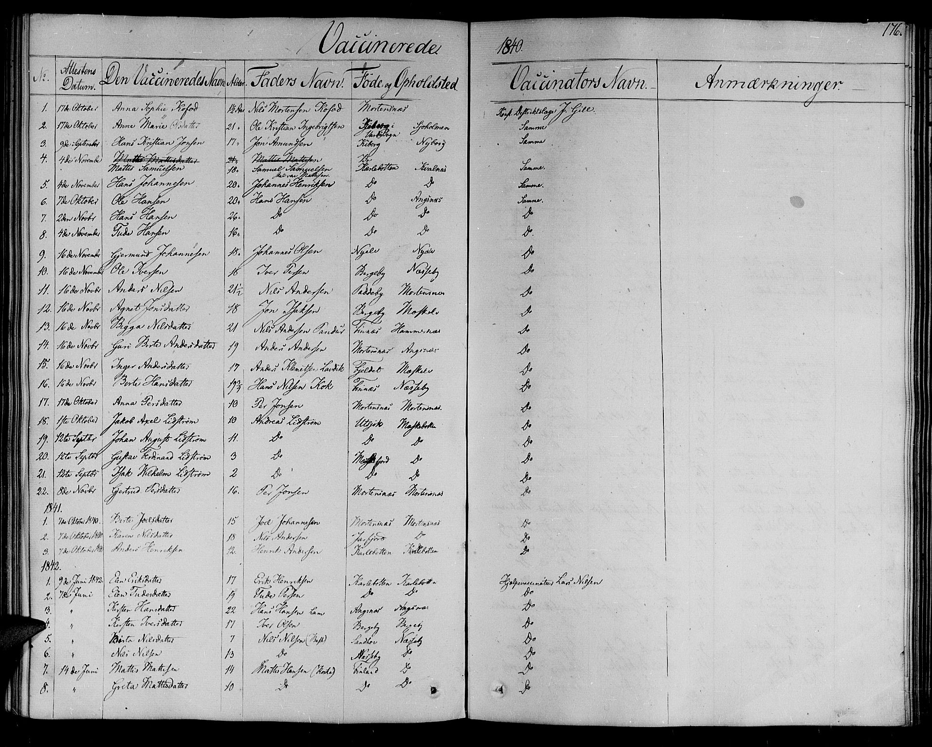 Nesseby sokneprestkontor, SATØ/S-1330/H/Ha/L0001kirke: Parish register (official) no. 1, 1838-1855, p. 176