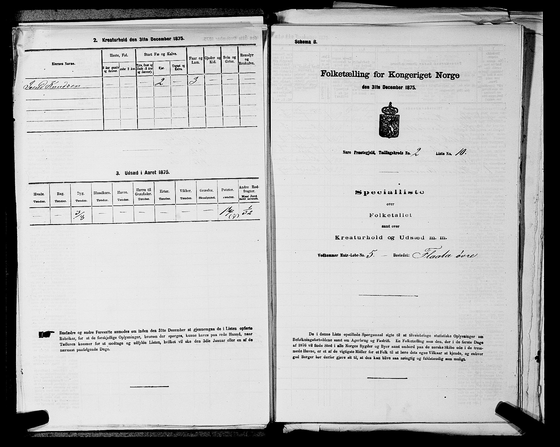 SAKO, 1875 census for 0633P Nore, 1875, p. 311