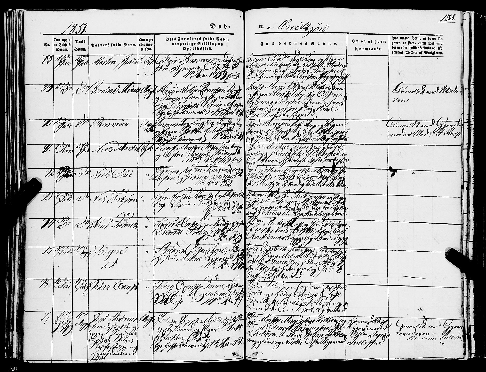 Domkirken sokneprestembete, SAB/A-74801/H/Haa/L0019: Parish register (official) no. B 2, 1841-1851, p. 138