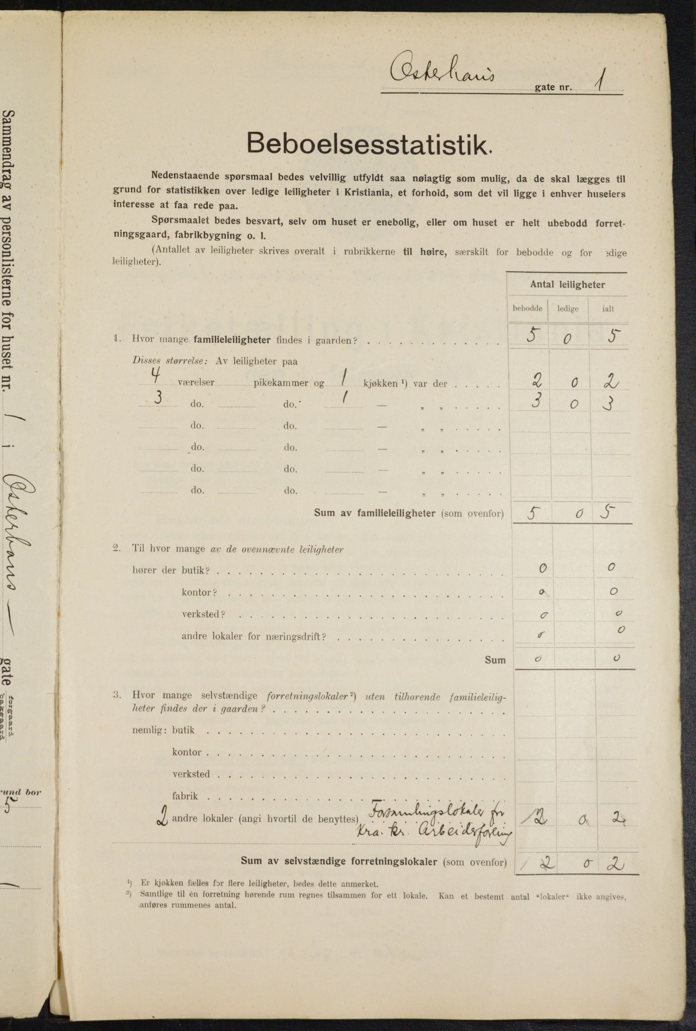 OBA, Municipal Census 1914 for Kristiania, 1914, p. 77464