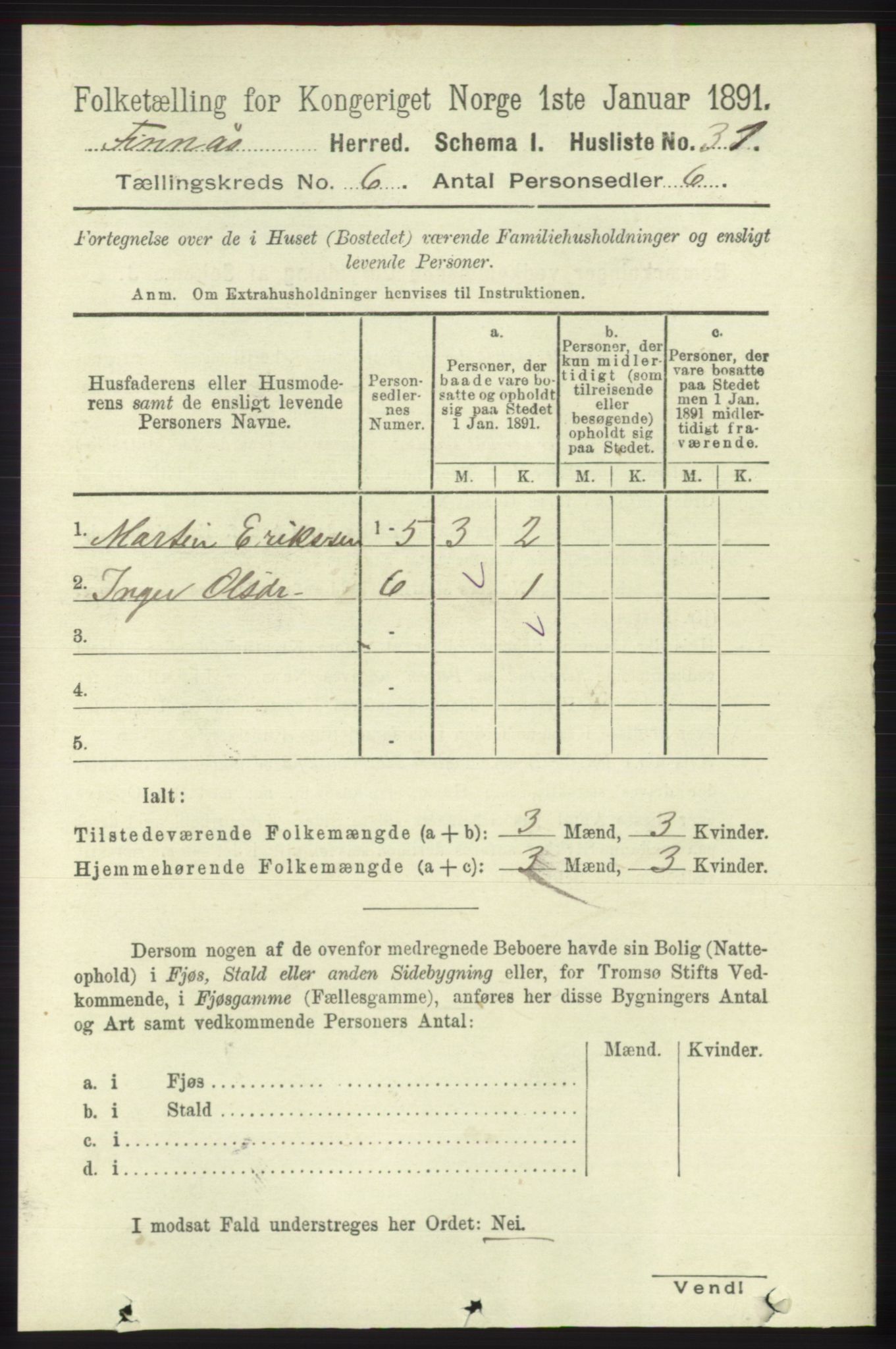 RA, 1891 census for 1218 Finnås, 1891, p. 2344