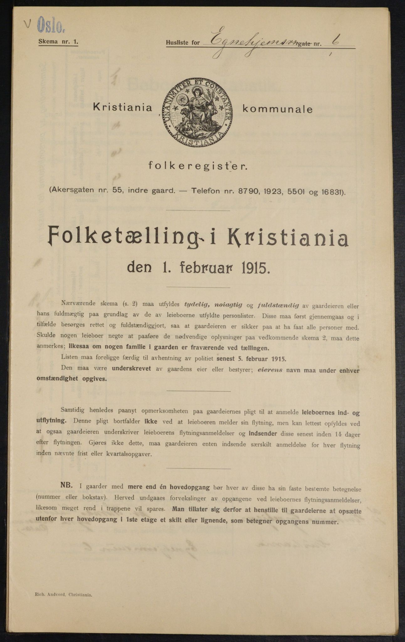 OBA, Municipal Census 1915 for Kristiania, 1915, p. 18341