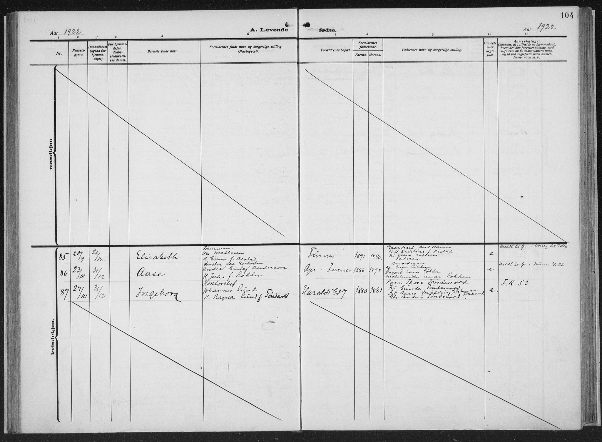 Hamar prestekontor, SAH/DOMPH-002/H/Ha/Haa/L0002: Parish register (official) no. 2, 1915-1936, p. 104