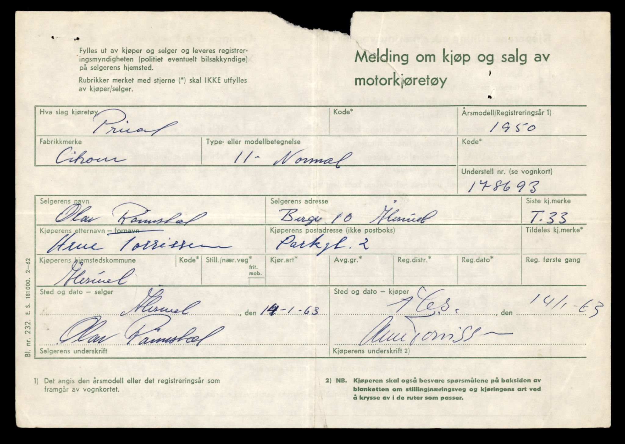 Møre og Romsdal vegkontor - Ålesund trafikkstasjon, AV/SAT-A-4099/F/Fe/L0001: Registreringskort for kjøretøy T 3 - T 127, 1927-1998, p. 717