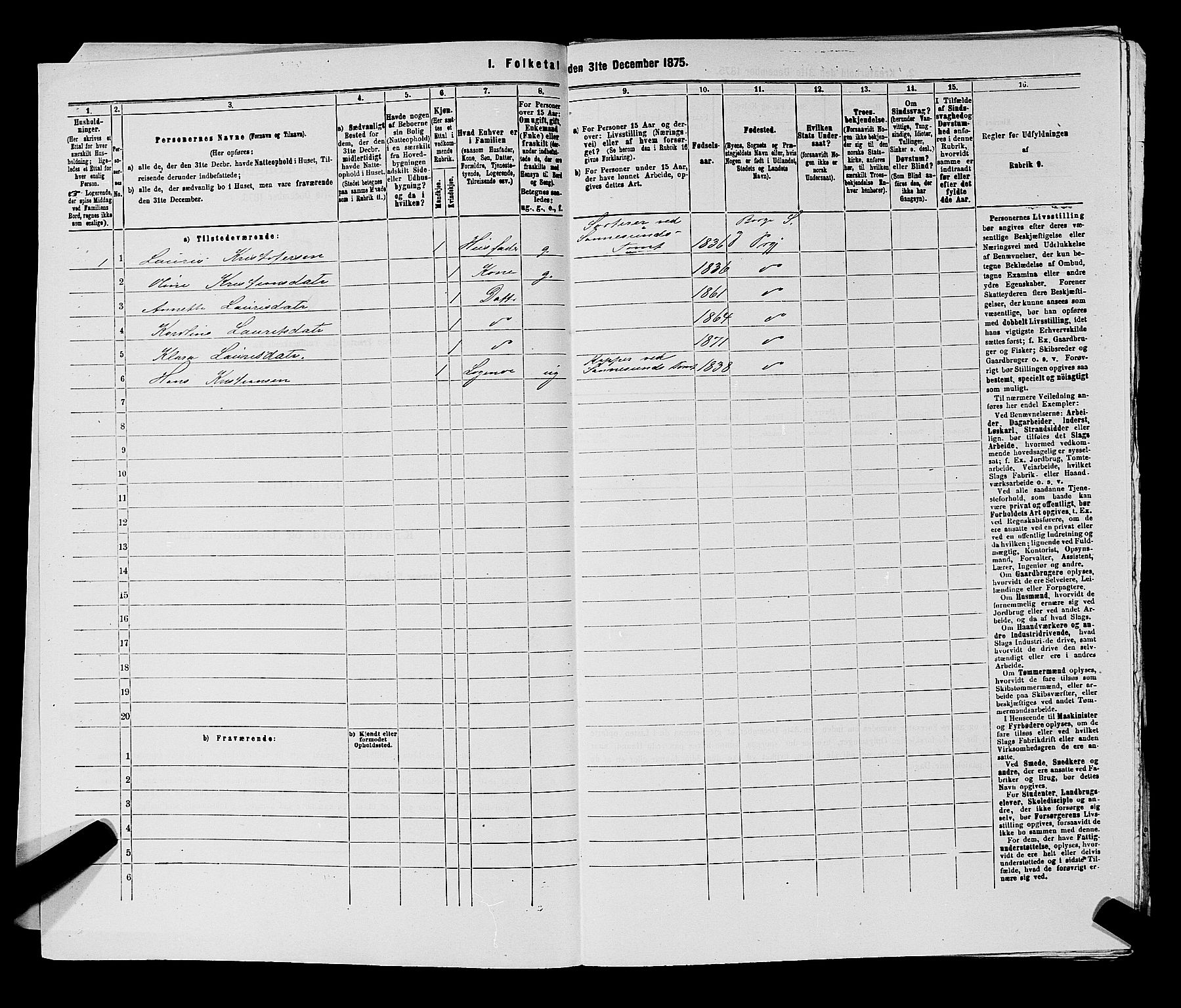 RA, 1875 census for 0113P Borge, 1875, p. 702