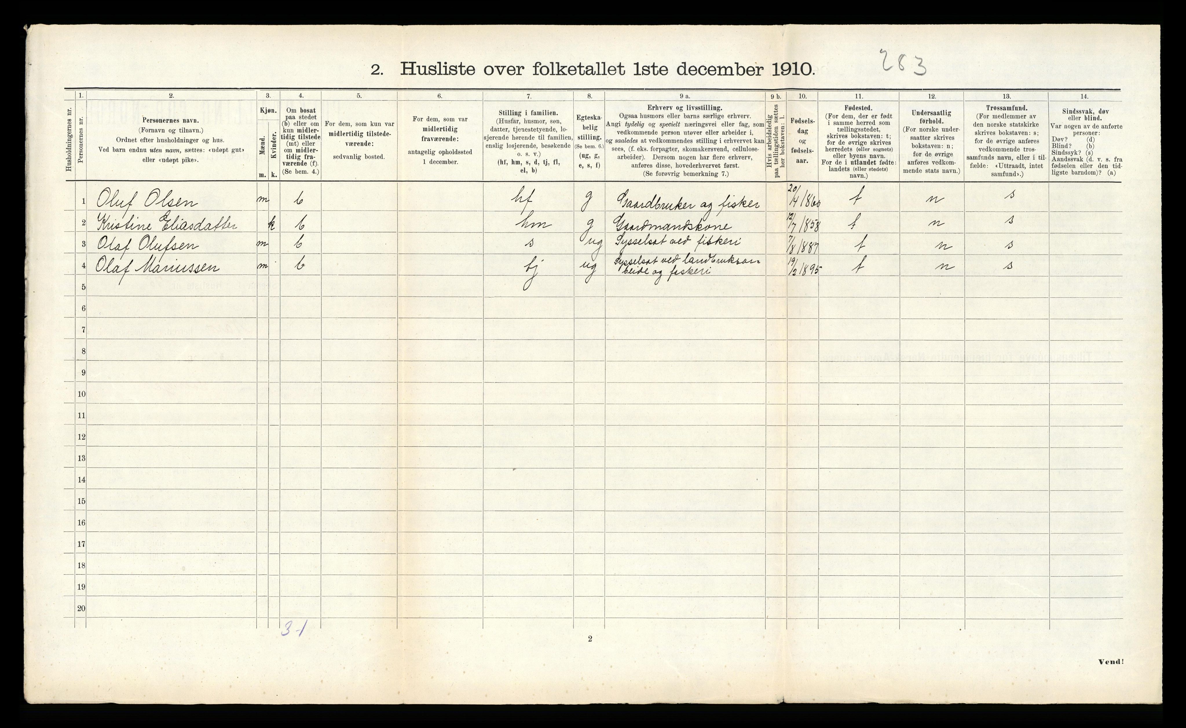 RA, 1910 census for Nærøy, 1910, p. 444