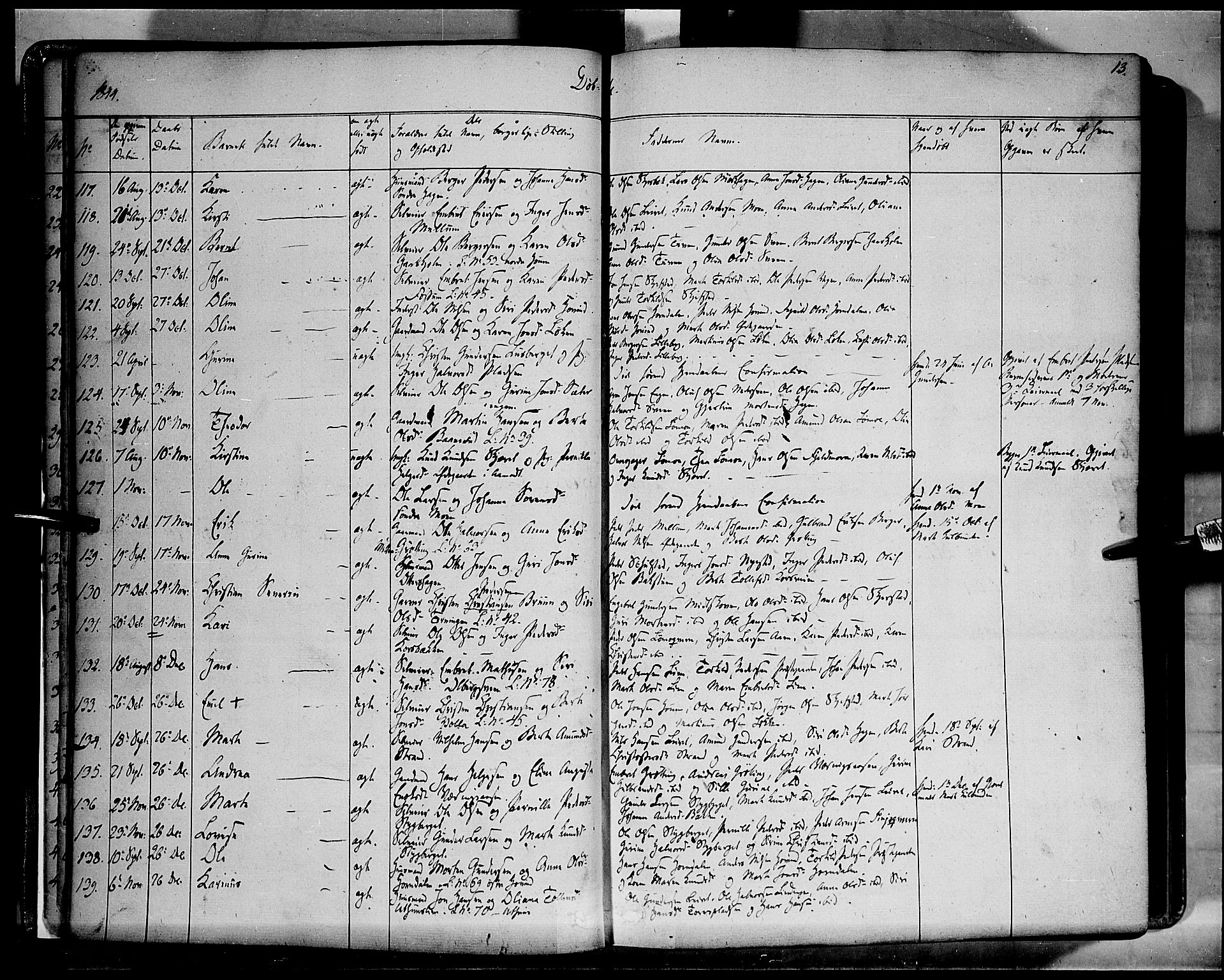 Elverum prestekontor, AV/SAH-PREST-044/H/Ha/Haa/L0009: Parish register (official) no. 9, 1843-1856, p. 13