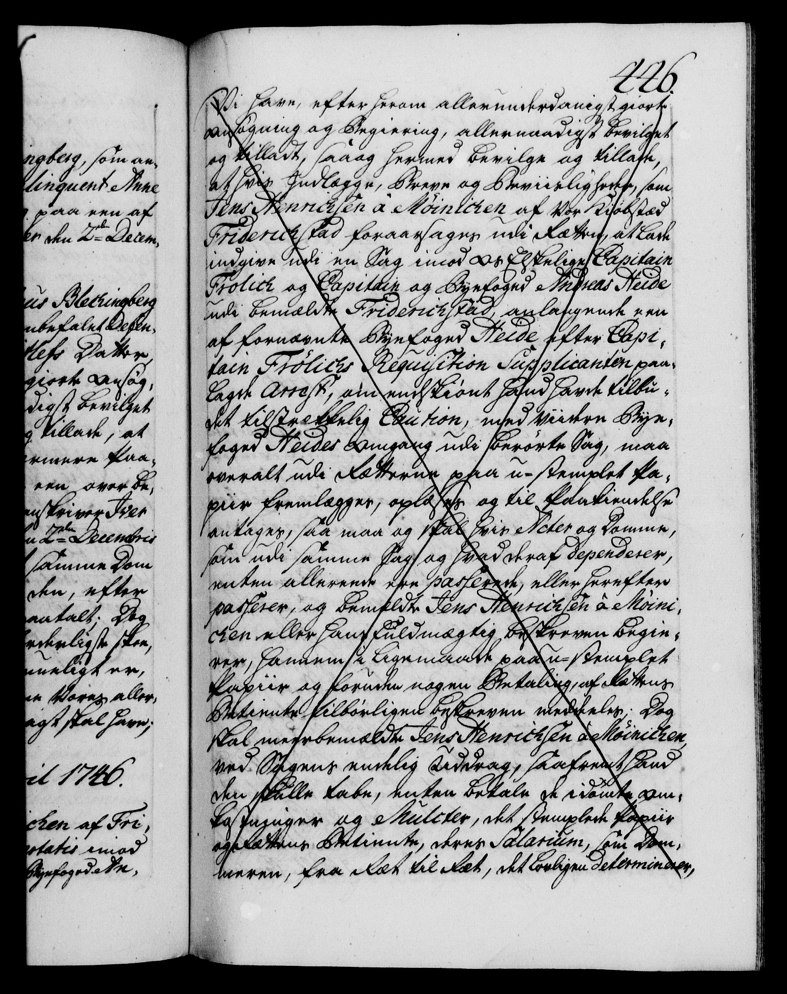 Danske Kanselli 1572-1799, AV/RA-EA-3023/F/Fc/Fca/Fcaa/L0034: Norske registre, 1745-1746, p. 446a