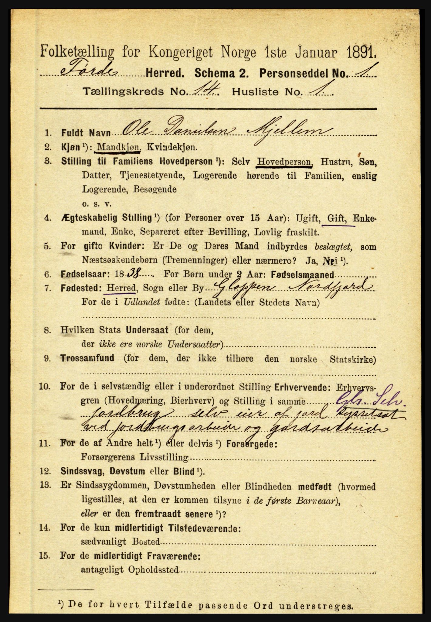 RA, 1891 census for 1432 Førde, 1891, p. 5127