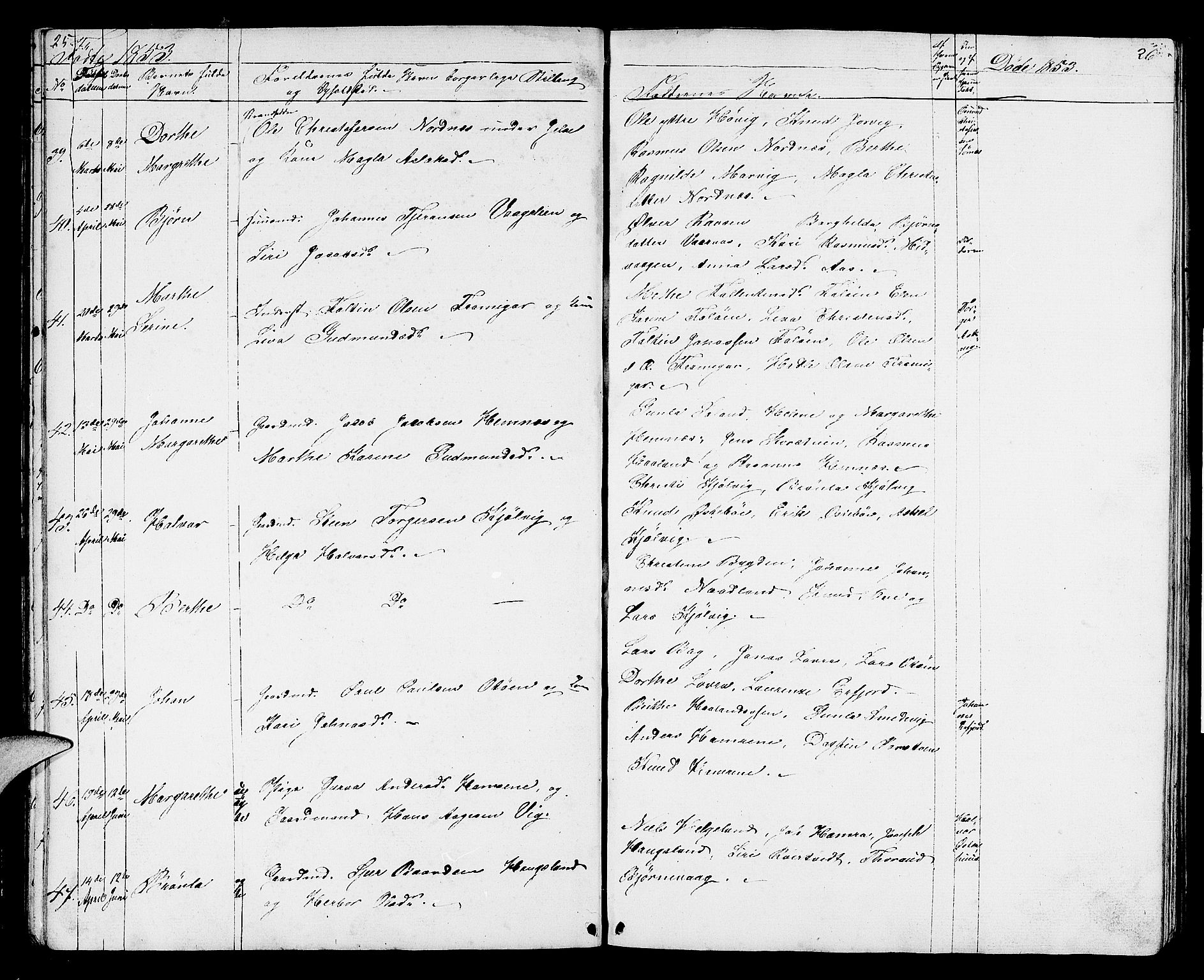 Jelsa sokneprestkontor, AV/SAST-A-101842/01/V: Parish register (copy) no. B 2, 1852-1863, p. 25-26