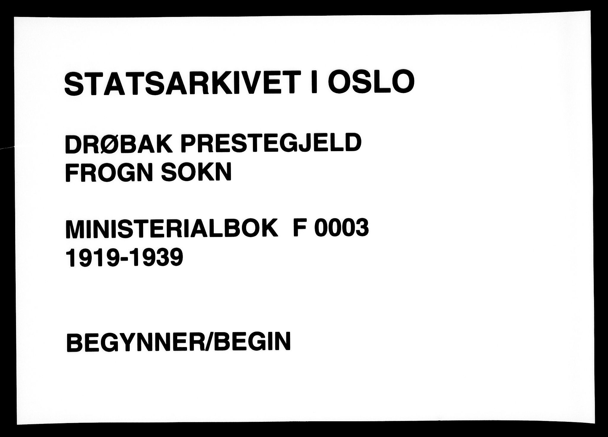 Drøbak prestekontor Kirkebøker, SAO/A-10142a/G/Gb/L0002: Parish register (copy) no. II 2, 1919-1939