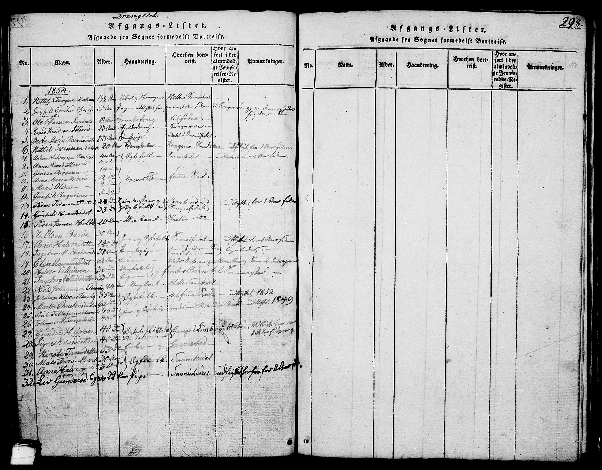 Drangedal kirkebøker, SAKO/A-258/G/Ga/L0001: Parish register (copy) no. I 1 /1, 1814-1856, p. 298