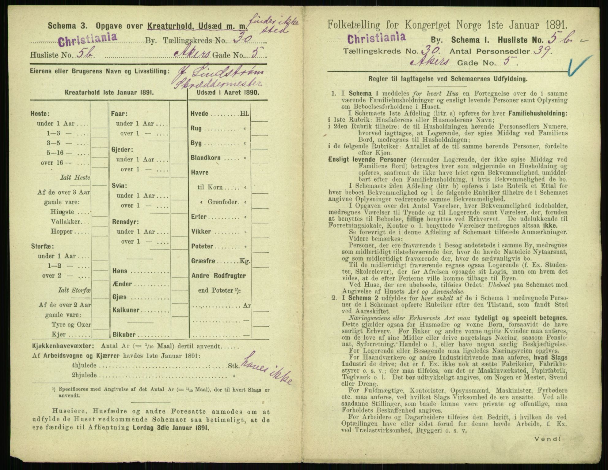 RA, 1891 census for 0301 Kristiania, 1891, p. 15541