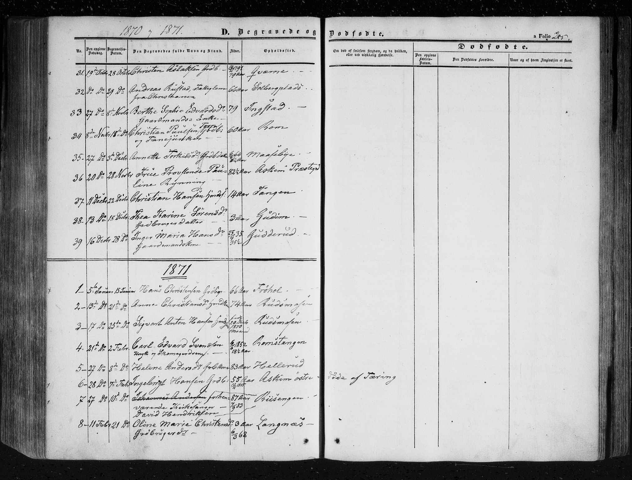 Askim prestekontor Kirkebøker, SAO/A-10900/F/Fa/L0005: Parish register (official) no. 5, 1847-1879, p. 285