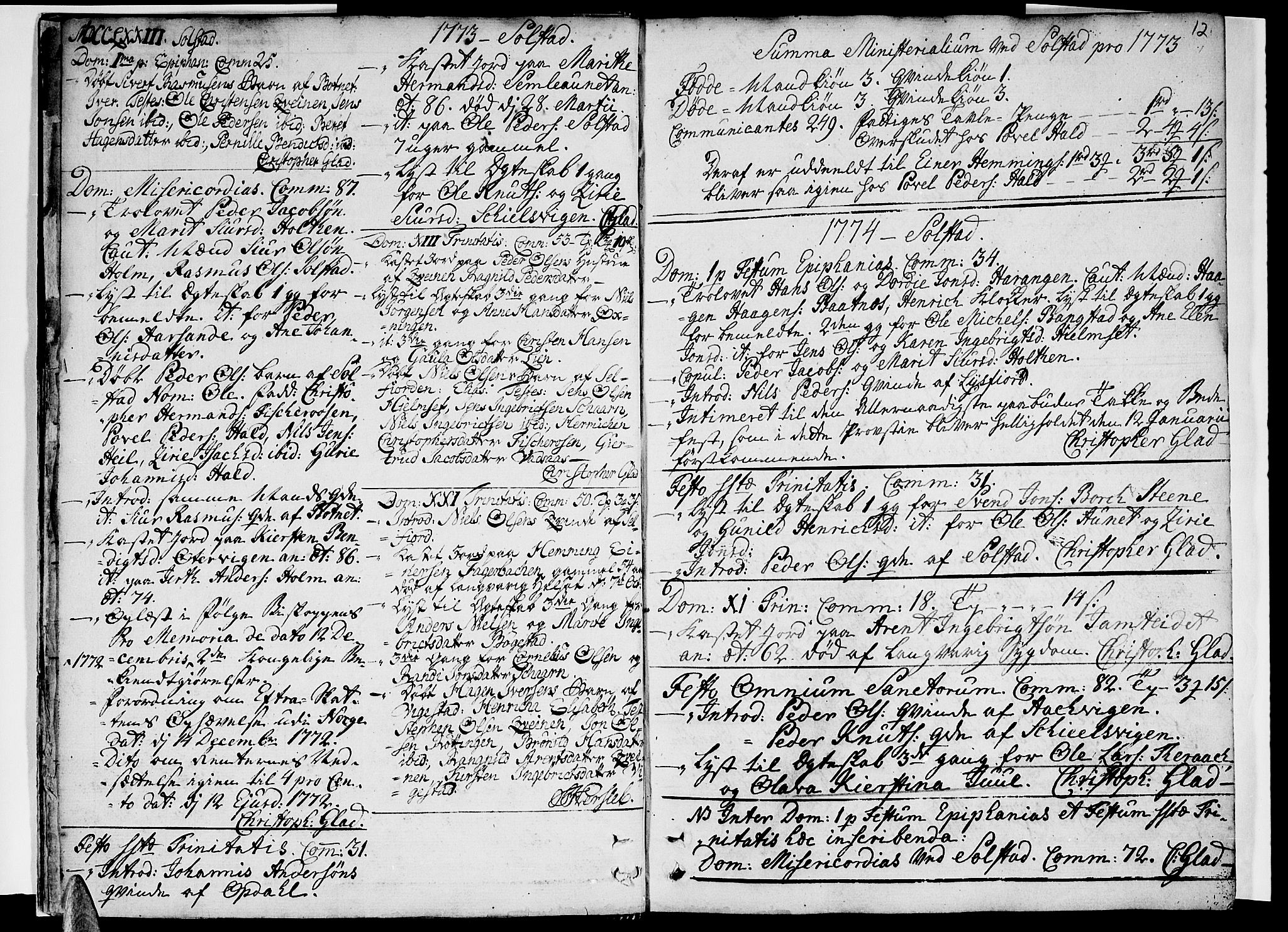 Ministerialprotokoller, klokkerbøker og fødselsregistre - Nordland, SAT/A-1459/811/L0164: Parish register (official) no. 811A02, 1752-1819, p. 12