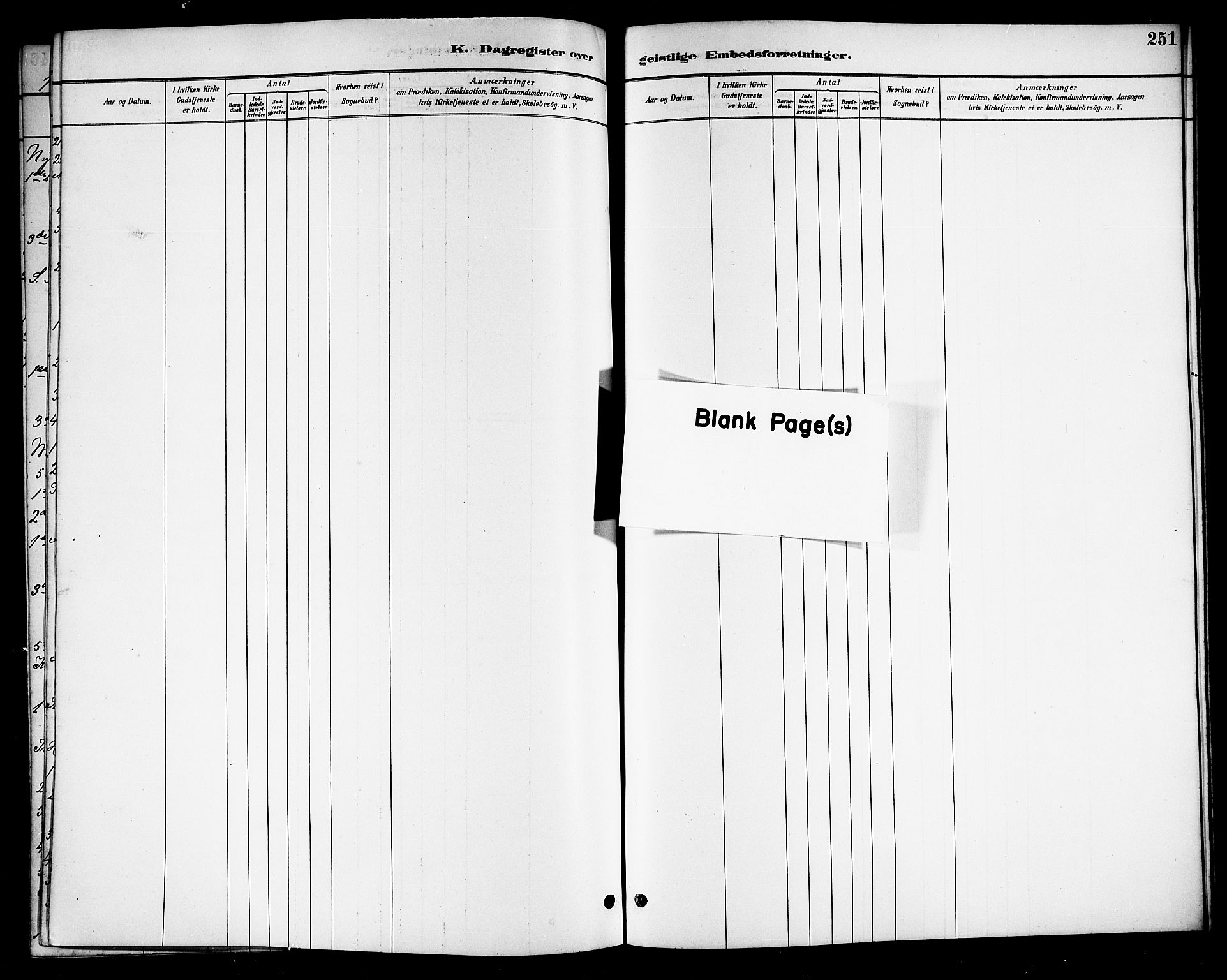 Ministerialprotokoller, klokkerbøker og fødselsregistre - Nordland, SAT/A-1459/813/L0213: Parish register (copy) no. 813C05, 1887-1903, p. 251
