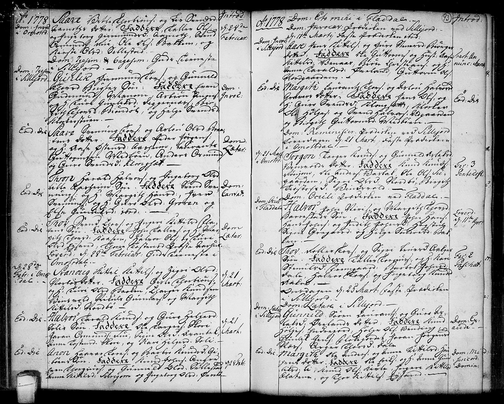 Seljord kirkebøker, SAKO/A-20/F/Fa/L0007: Parish register (official) no. I 7, 1755-1800, p. 93