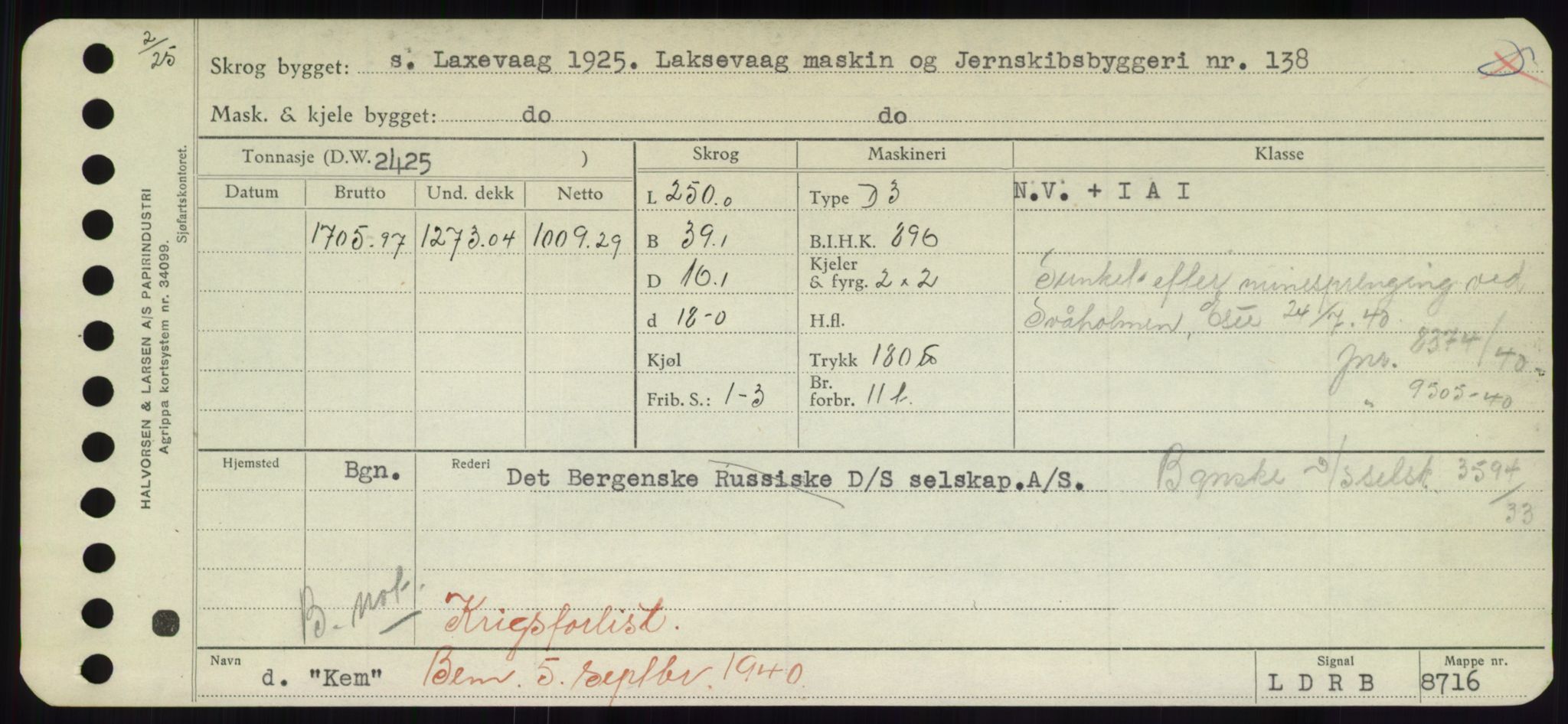 Sjøfartsdirektoratet med forløpere, Skipsmålingen, RA/S-1627/H/Hd/L0020: Fartøy, K-Kon, p. 197