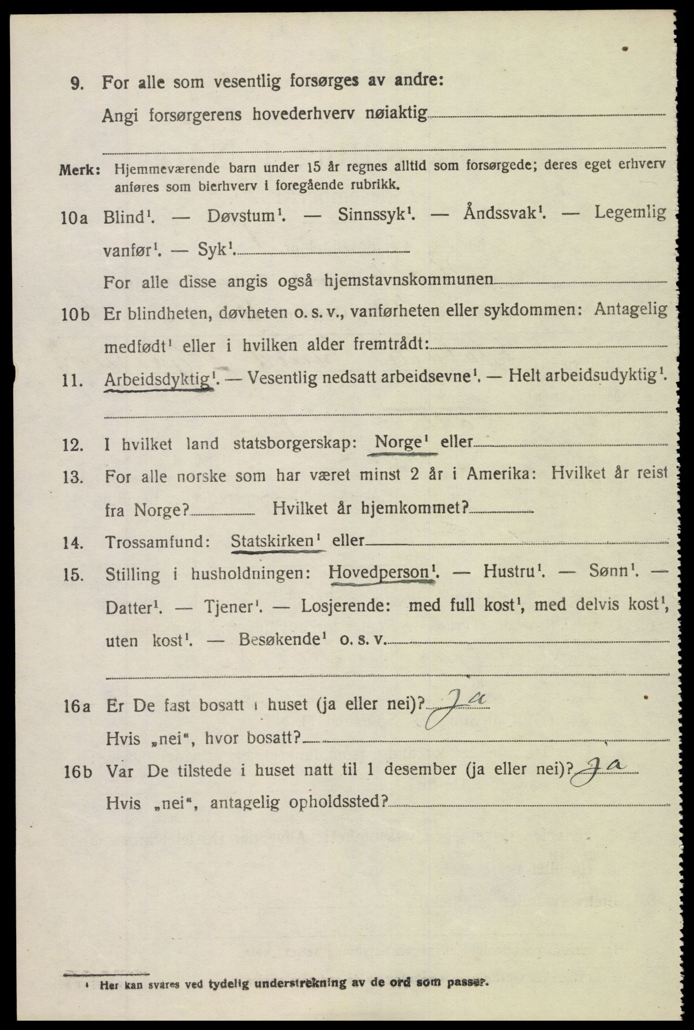 SAK, 1920 census for Holt, 1920, p. 2303