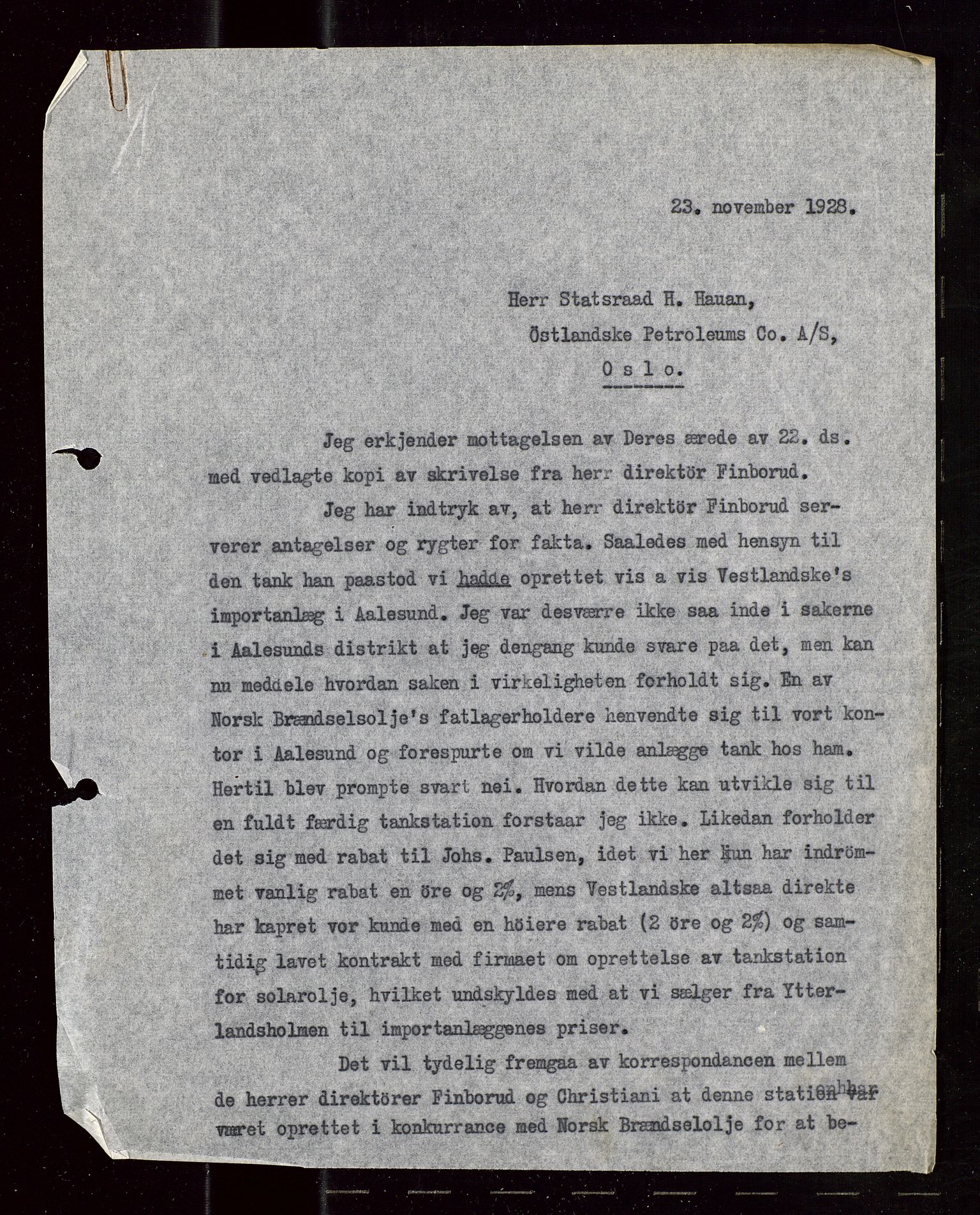 Pa 1521 - A/S Norske Shell, AV/SAST-A-101915/E/Ea/Eaa/L0015: Sjefskorrespondanse, 1928-1929, p. 23