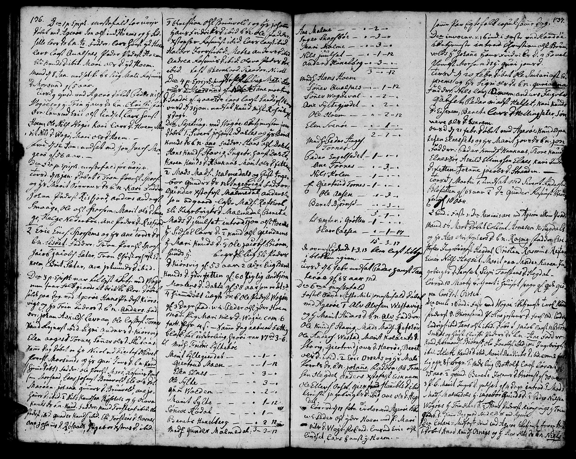 Ministerialprotokoller, klokkerbøker og fødselsregistre - Møre og Romsdal, AV/SAT-A-1454/560/L0717: Parish register (official) no. 560A01, 1785-1808, p. 136-137