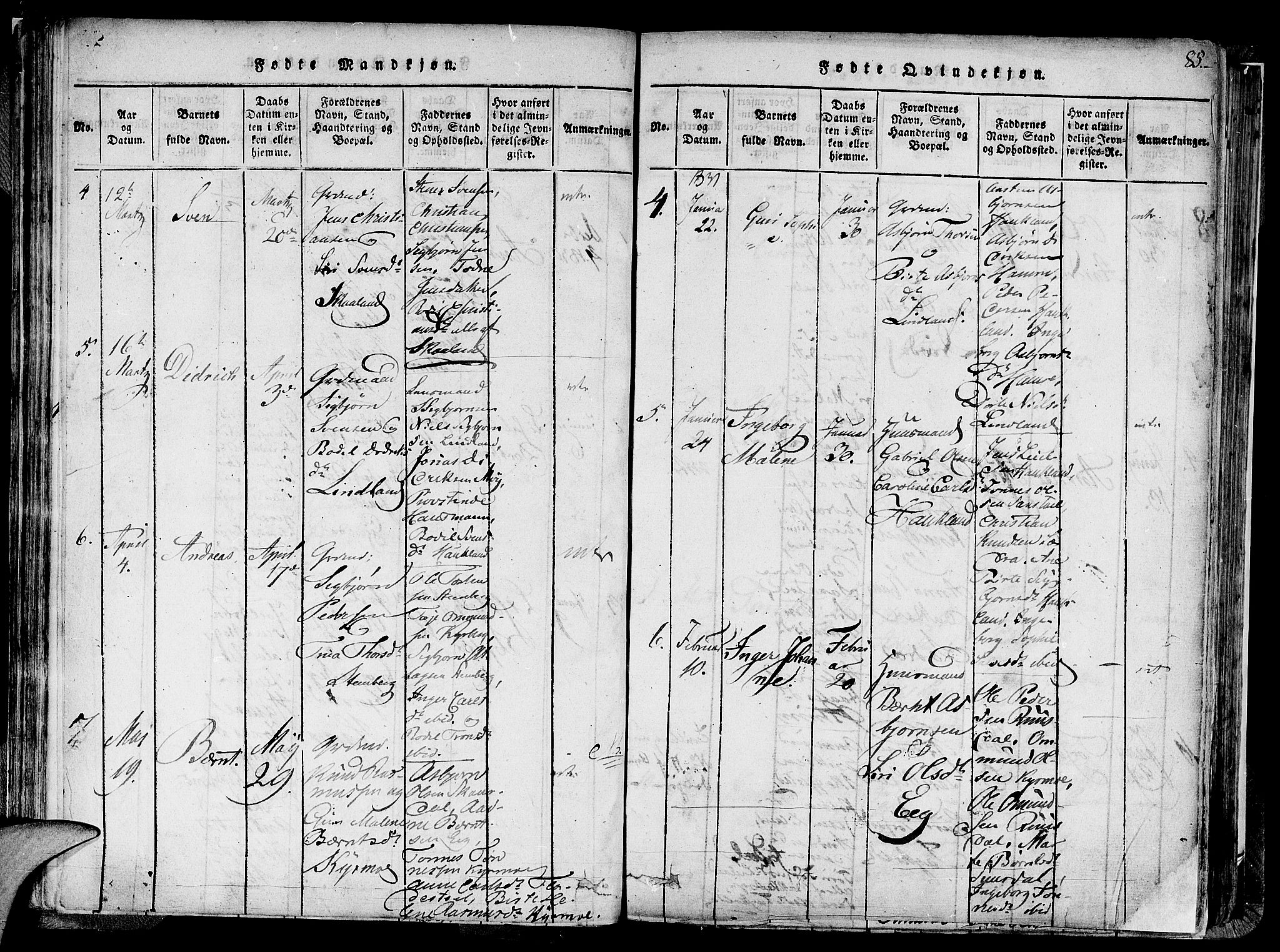 Lund sokneprestkontor, AV/SAST-A-101809/S06/L0005: Parish register (official) no. A 5, 1815-1833, p. 85