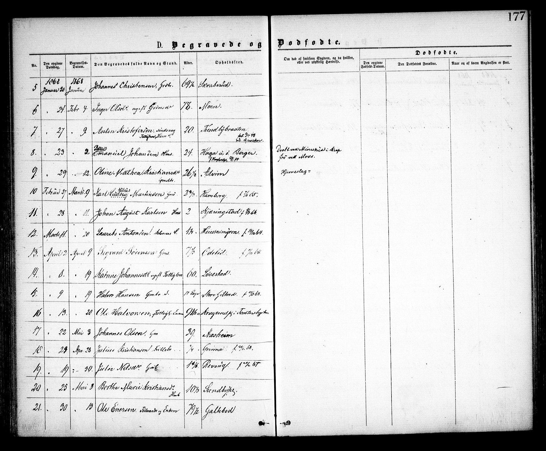 Spydeberg prestekontor Kirkebøker, AV/SAO-A-10924/F/Fa/L0006: Parish register (official) no. I 6, 1863-1874, p. 177